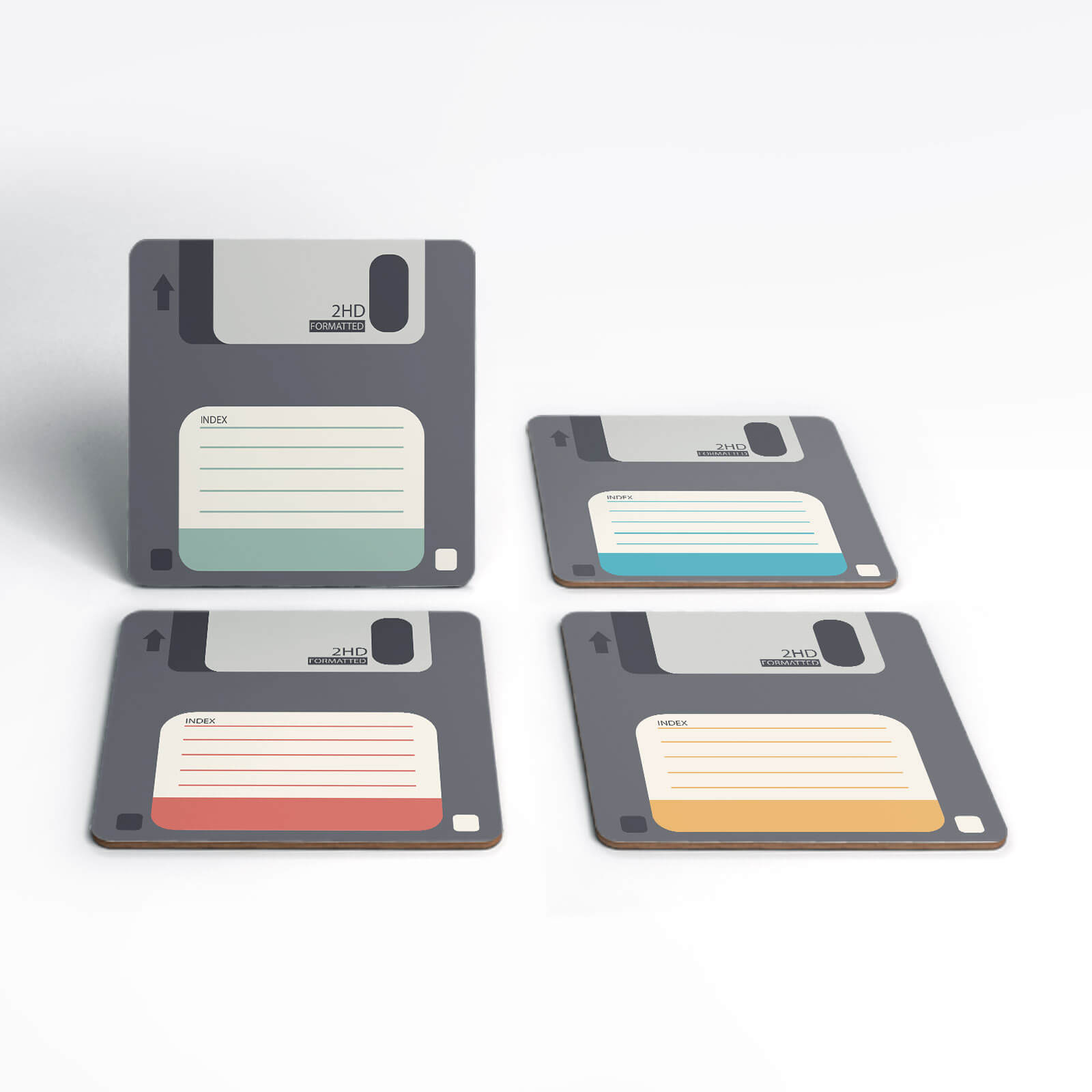 Floppy Disk Coaster Set