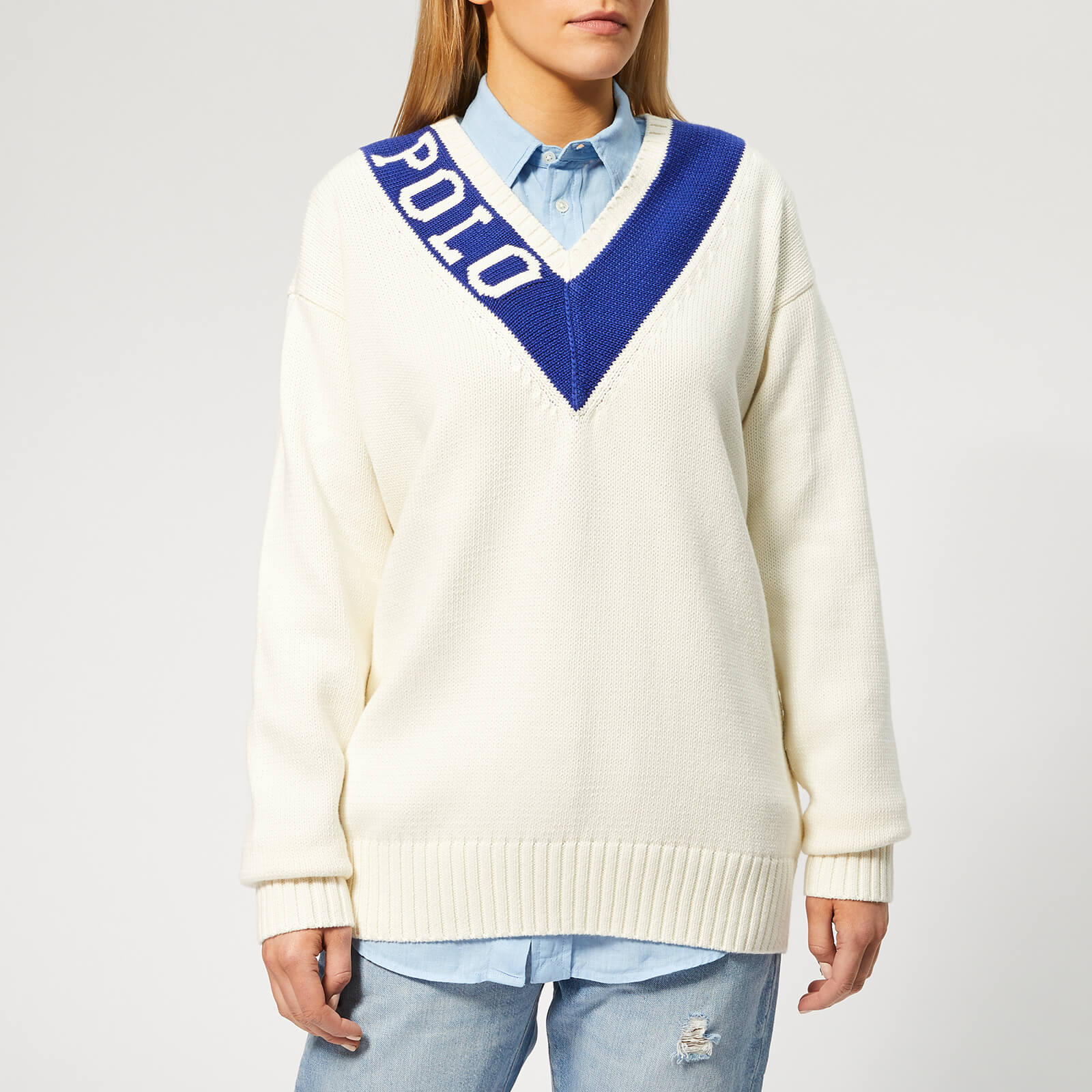 ralph lauren women's v neck long sleeve