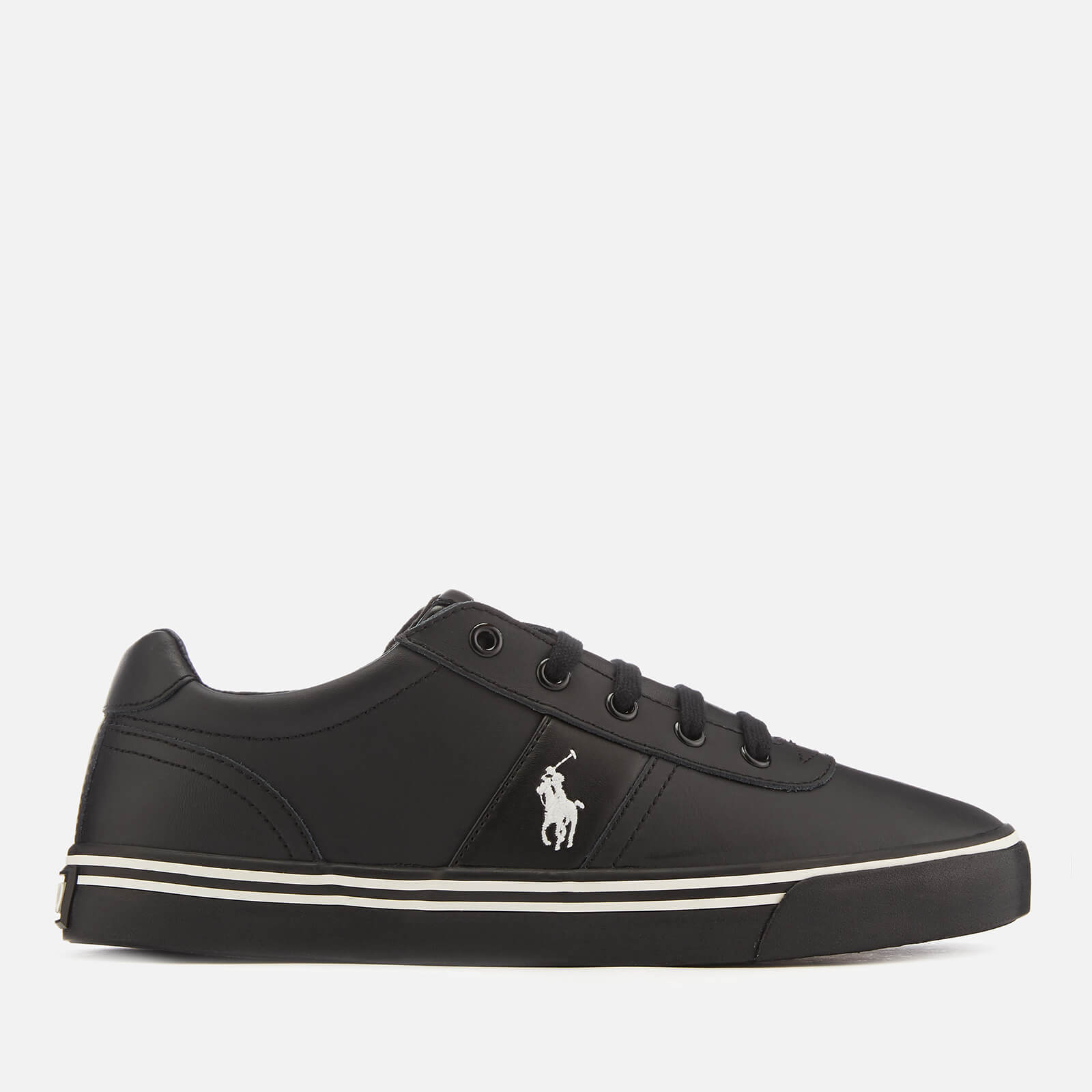 ralph lauren black leather trainers