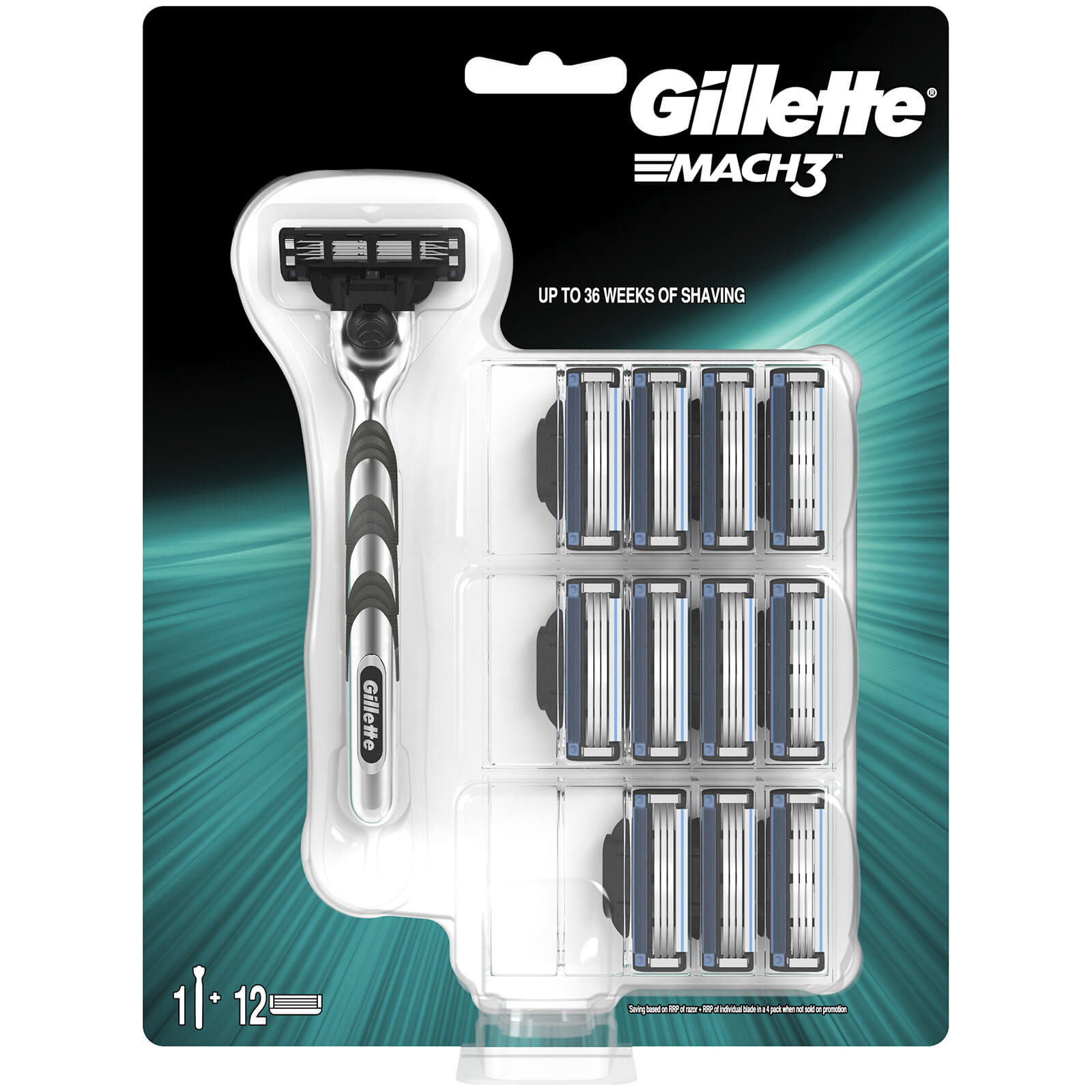Gillette Mach3 Razor Blades for Men (12 Pack) Gillette UK