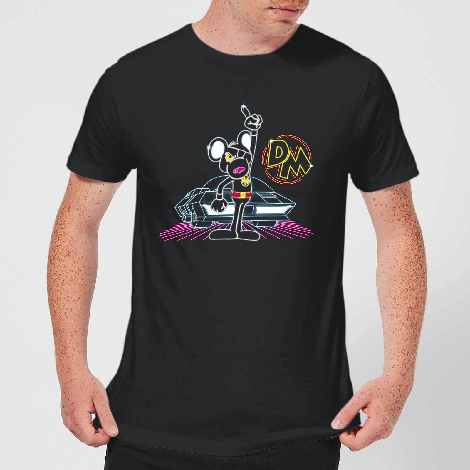 Danger Mouse 80 S Neon Men S T Shirt Black Clothing Zavvi Us