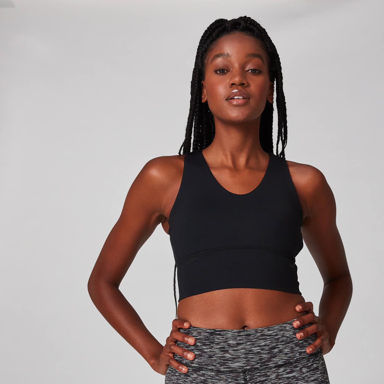 black longline sports bra