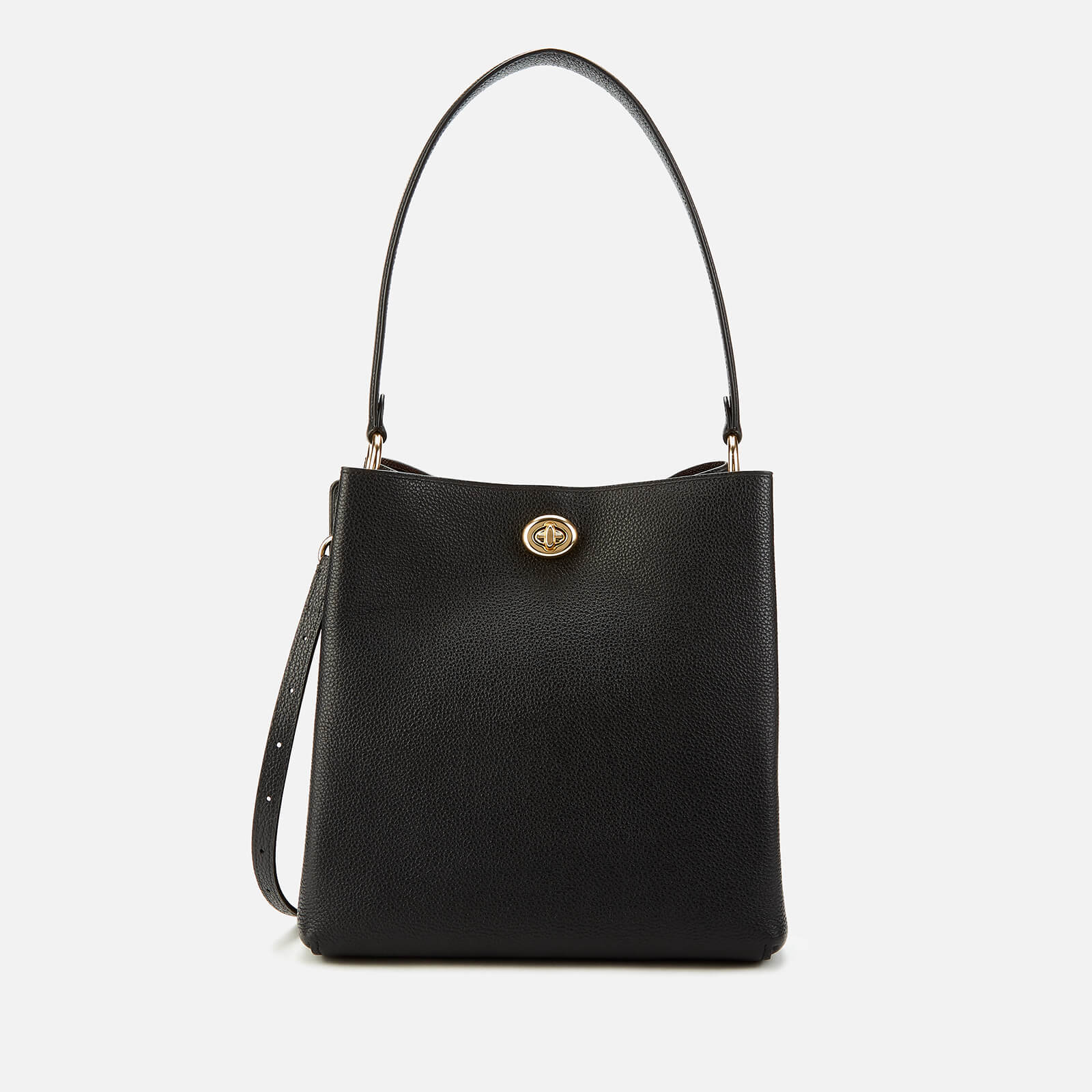 polished pebble leather charlie bucket crossbody
