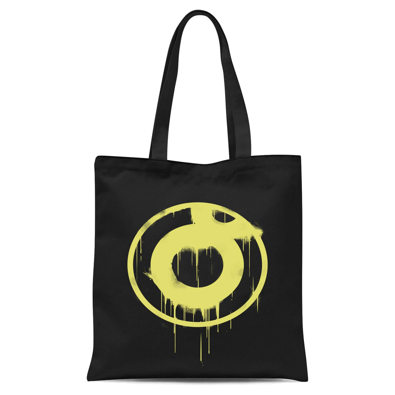 Ei8htball Spray Paint Yellow Print Tote Bag Black
