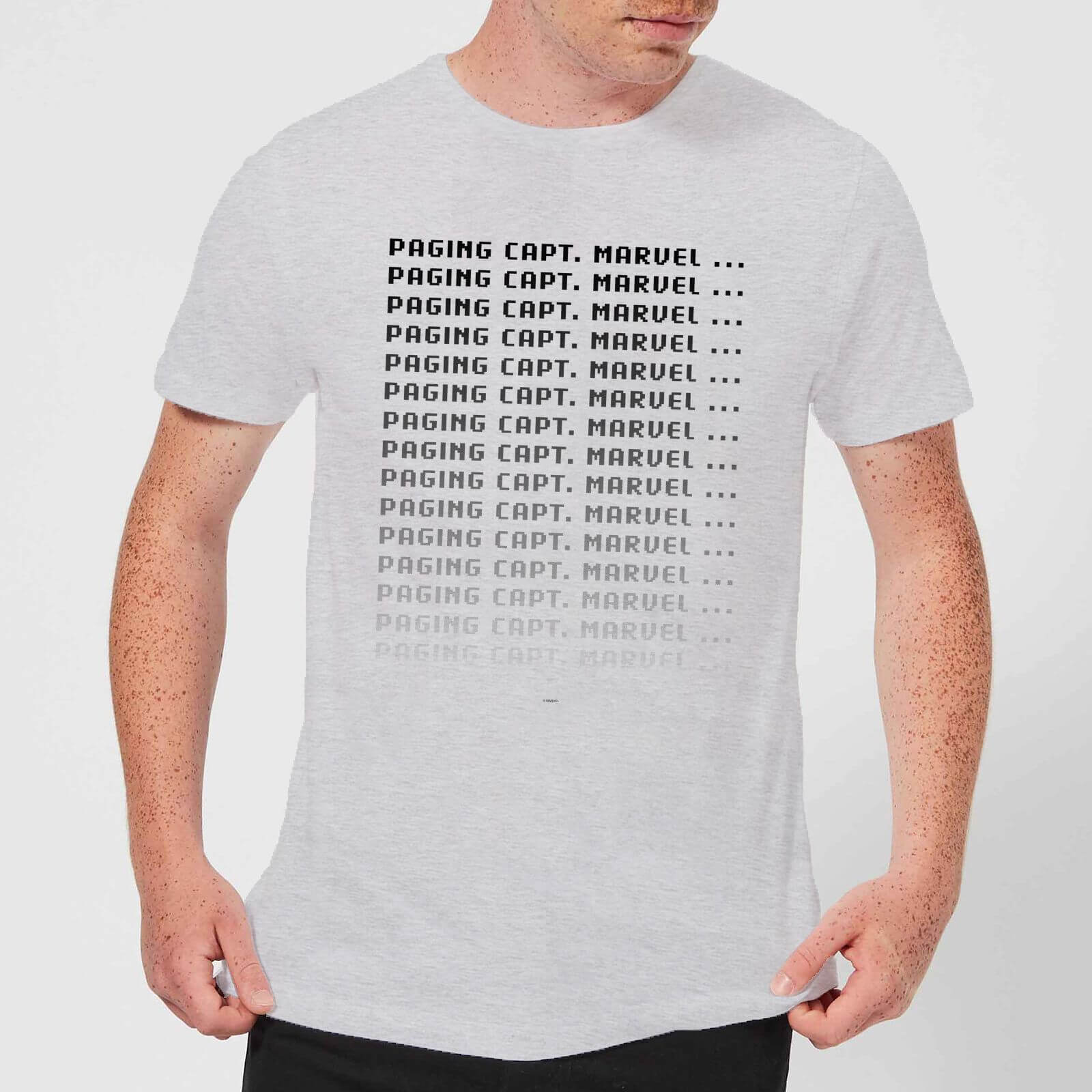 Captain Marvel Paging Men S T Shirt Grey Clothing Zavvi Uk