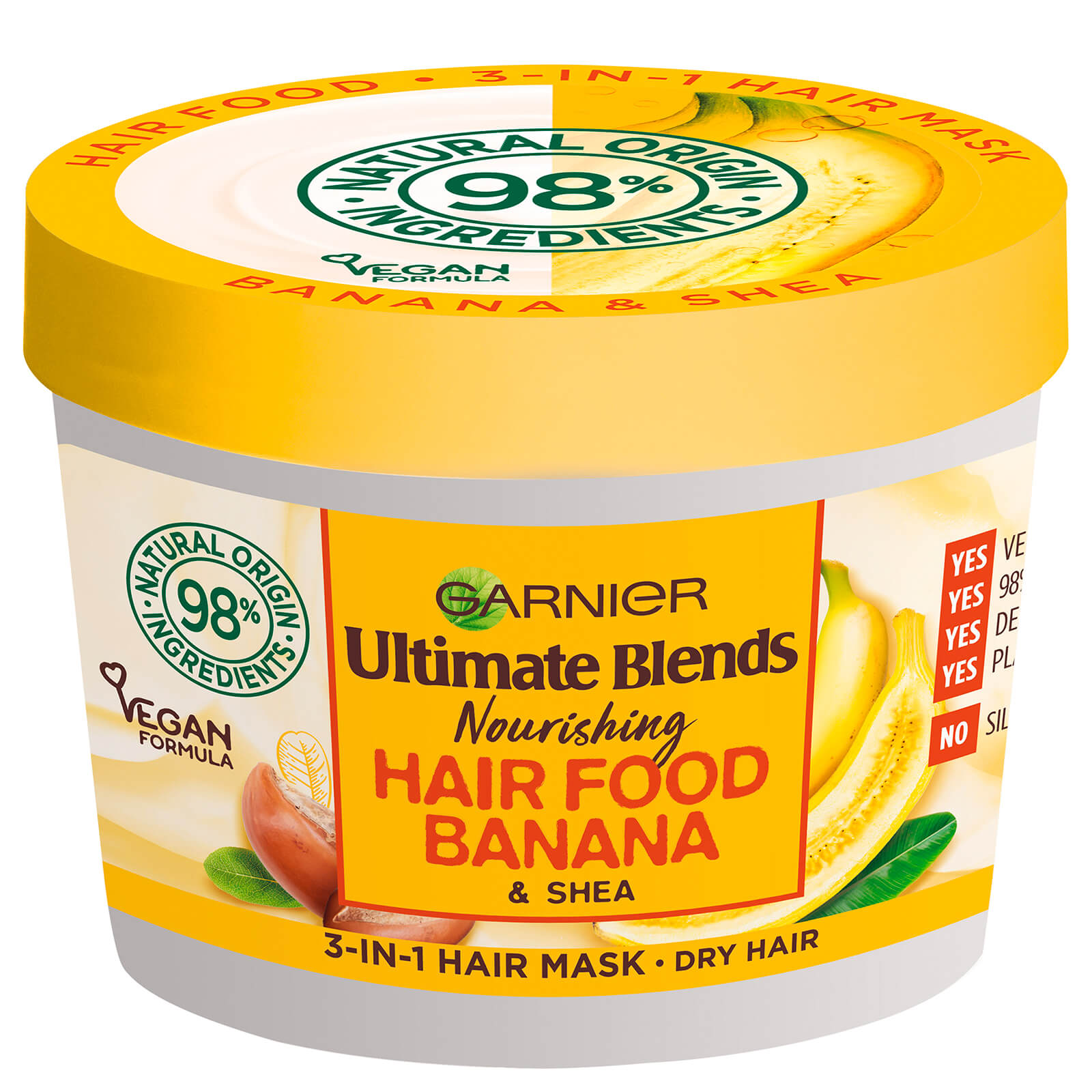 Garnier Ultimate Blends Hair Food Banana 3 In 1 Dry Hair Mask Treatment 390ml