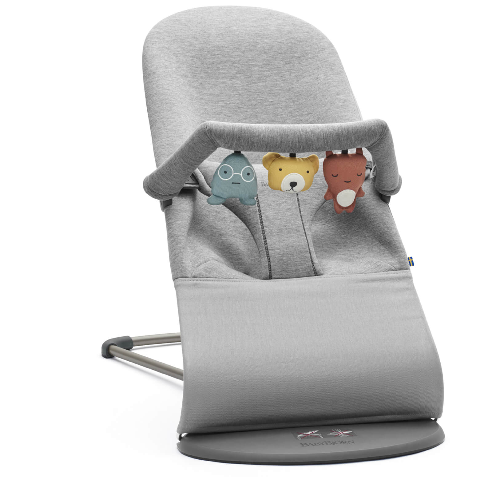 Babybjorn Bouncer Bliss And Soft Friends Bouncer Toy Light Grey Traditional Gifts Thehut Com