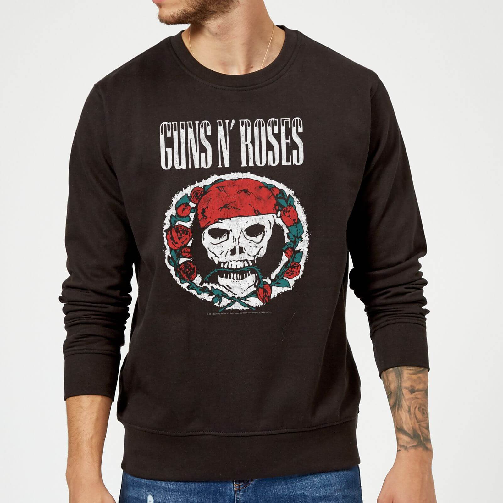 Guns N Roses Circle Skull Sweatshirt Black Clothing Zavvi Uk