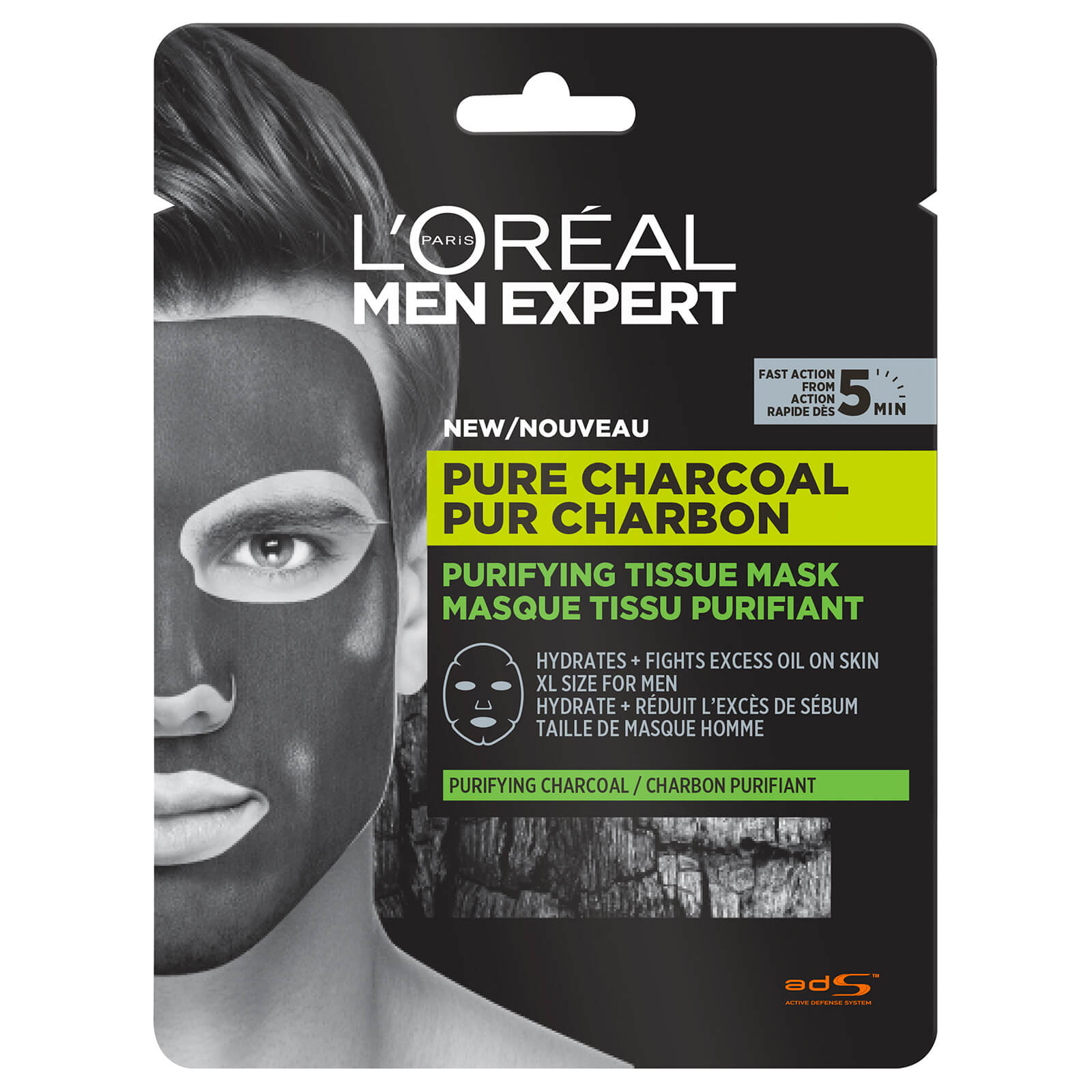 L Oreal Paris Men Expert Pure Charcoal Purifying Tissue Mask 30g