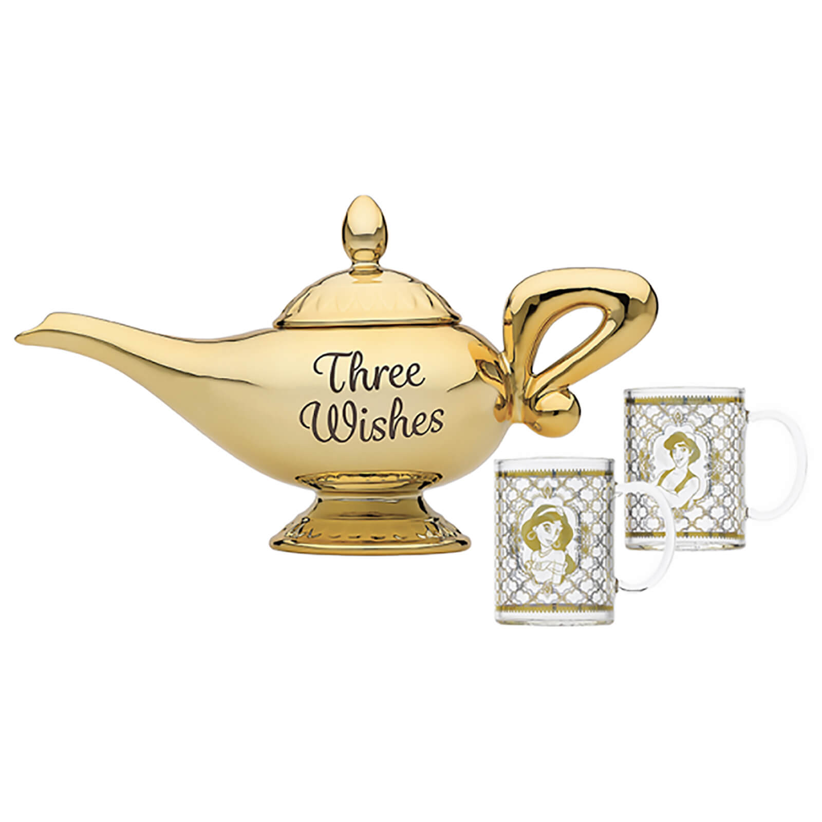 Disney Aladdin Lamp Tea Pot And Glasses Set Iwoot