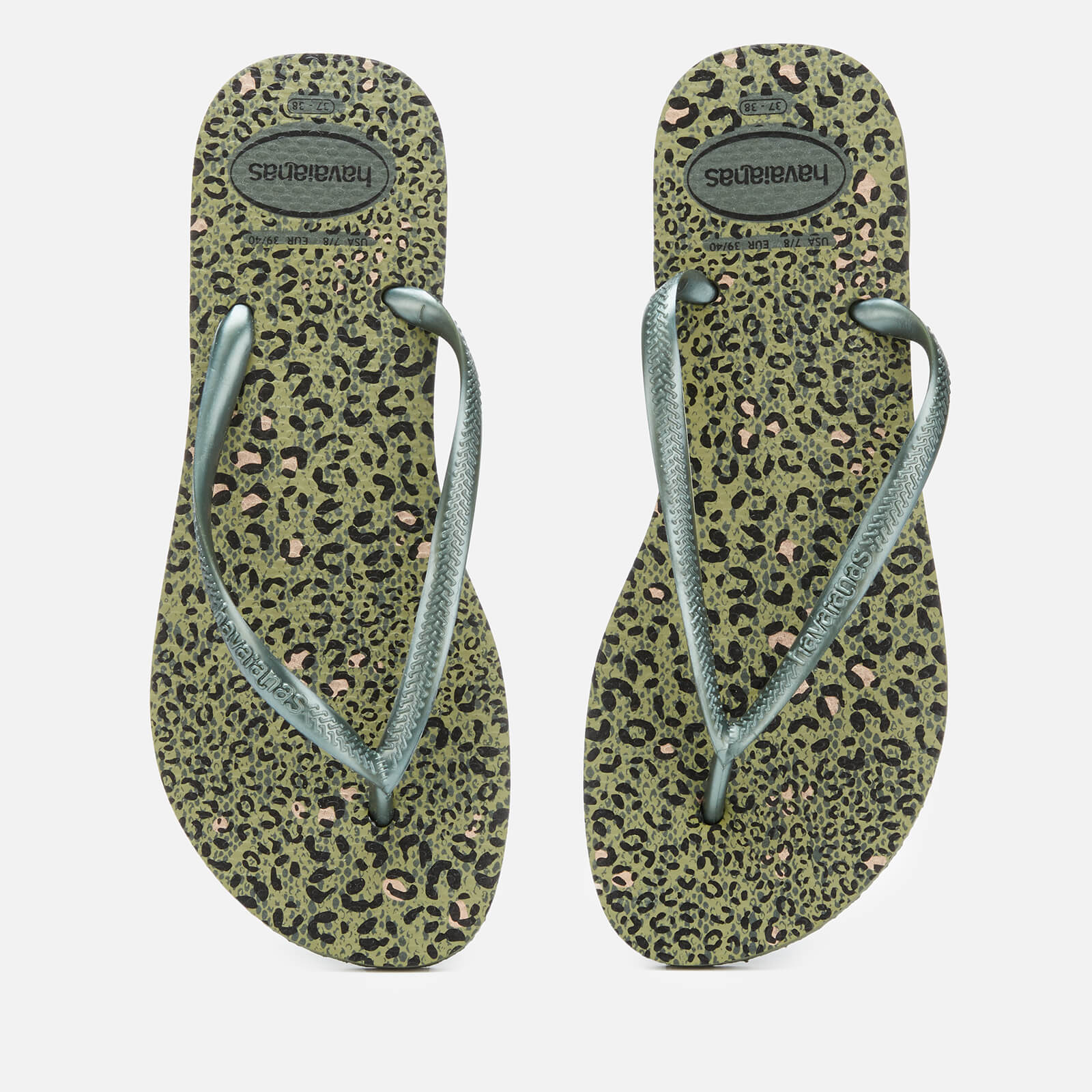 havaianas slim animals green olive