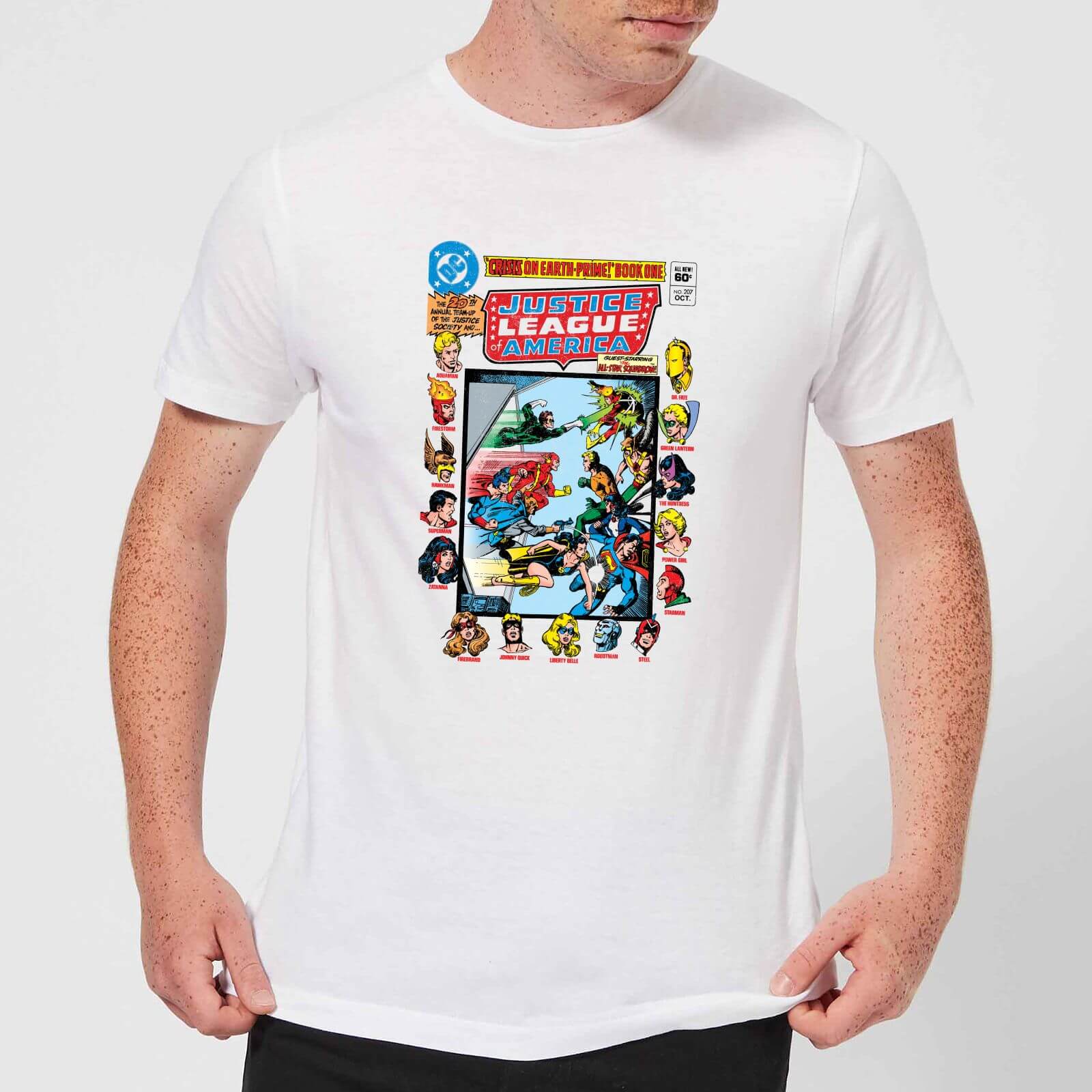 Justice League Crisis On Earth Prime Cover Men S T Shirt White