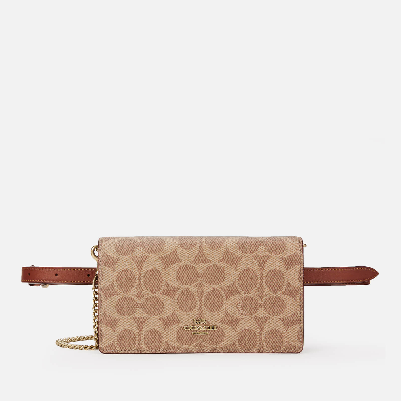 Coach Women S Colorblock Signature Convertible Belt Bag Tan Rust
