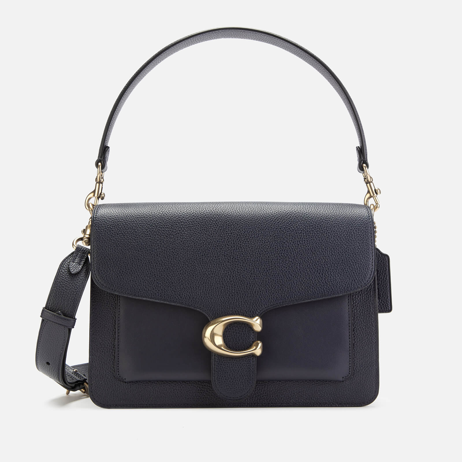 Coach Women's Mixed Leather With Polished Pebble Tabby Shoulder Bag - Midnight Navy