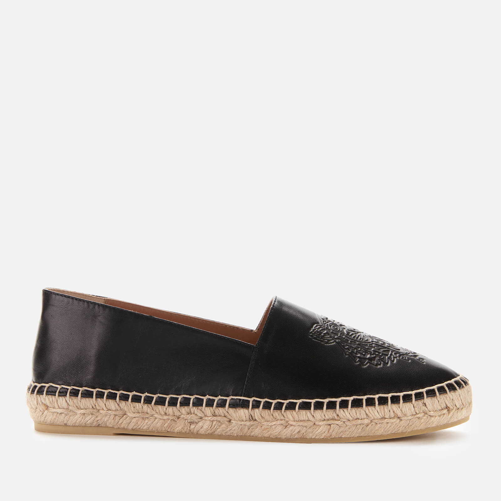 kenzo black leather espadrilles
