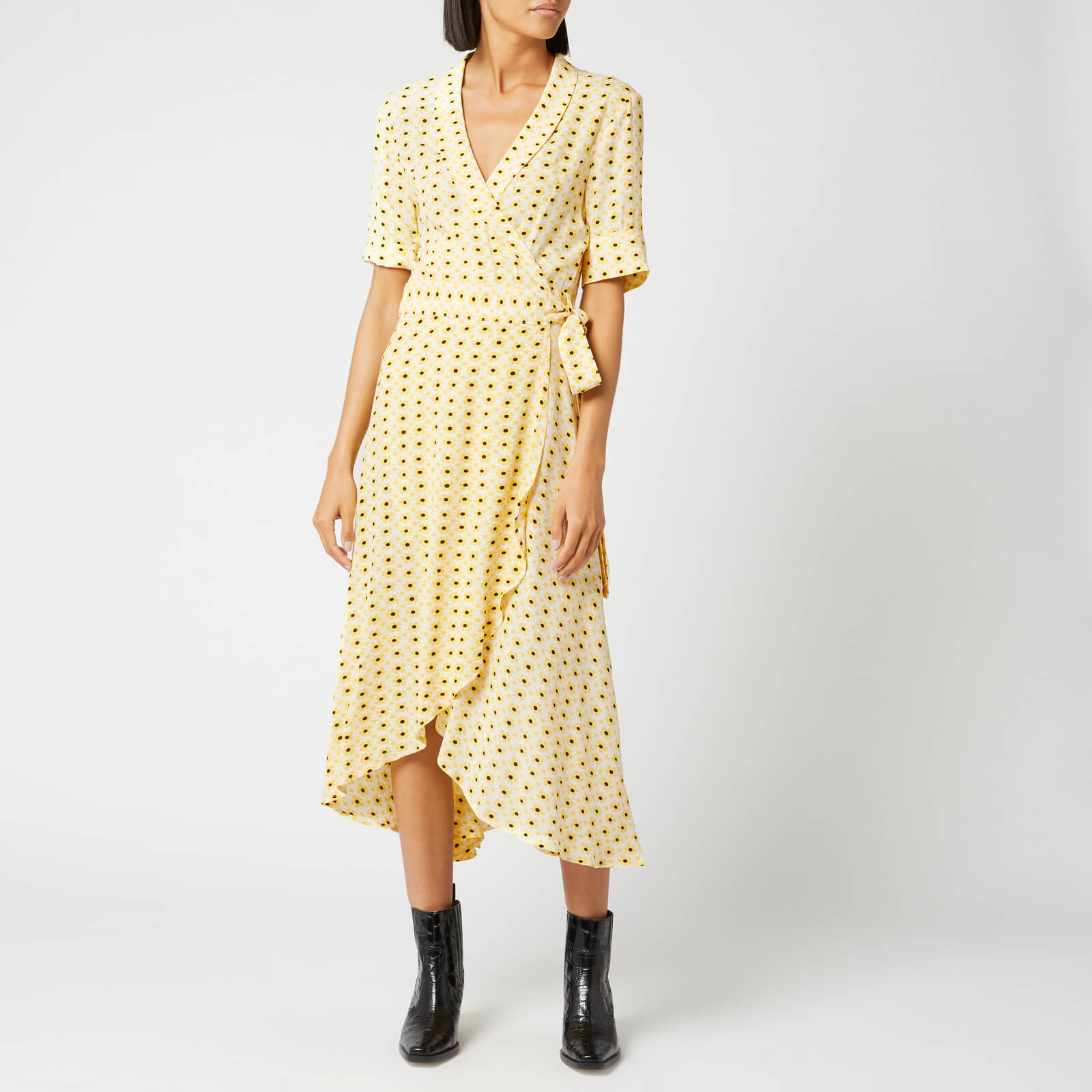 yellow ganni dress