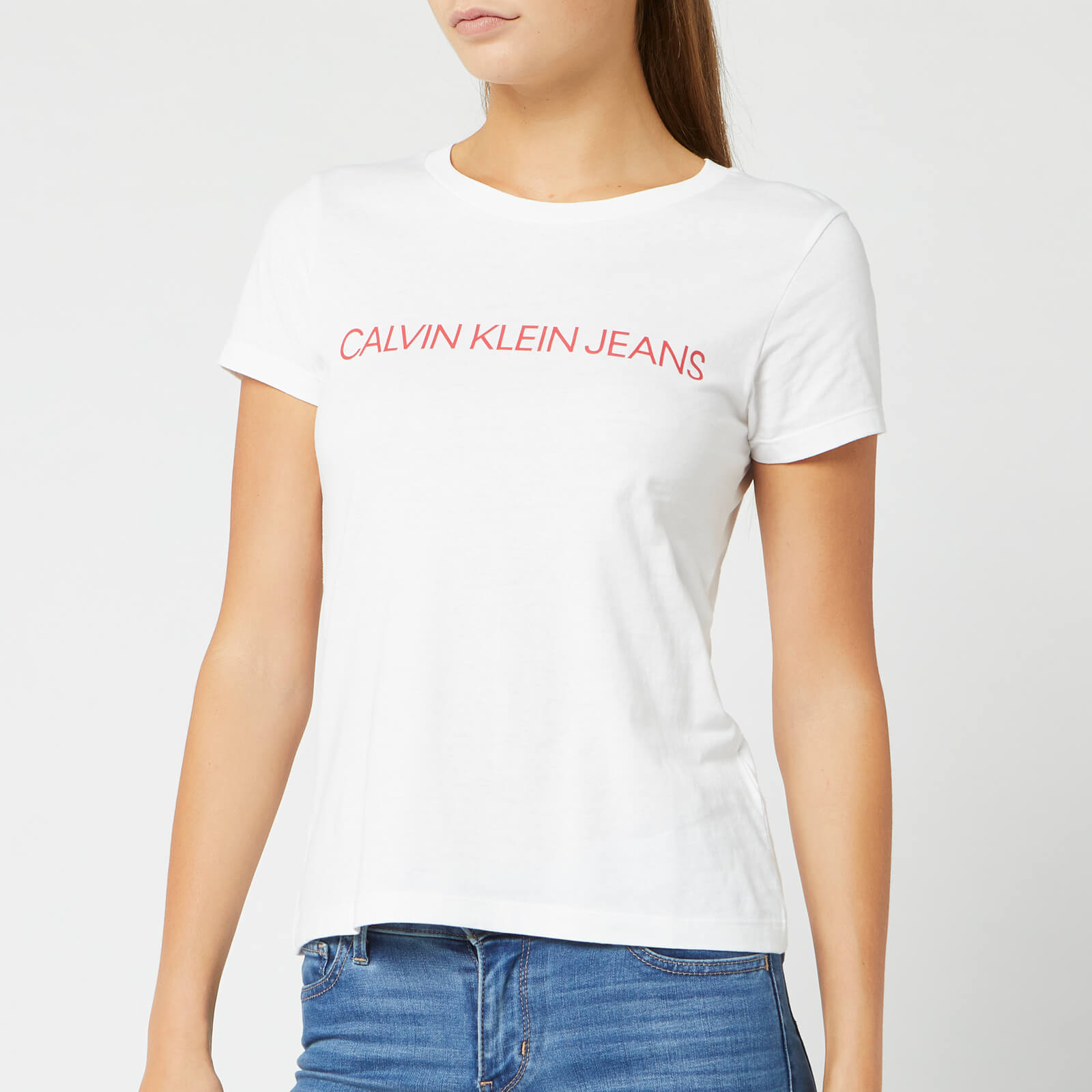 calvin klein slim fit white t shirt