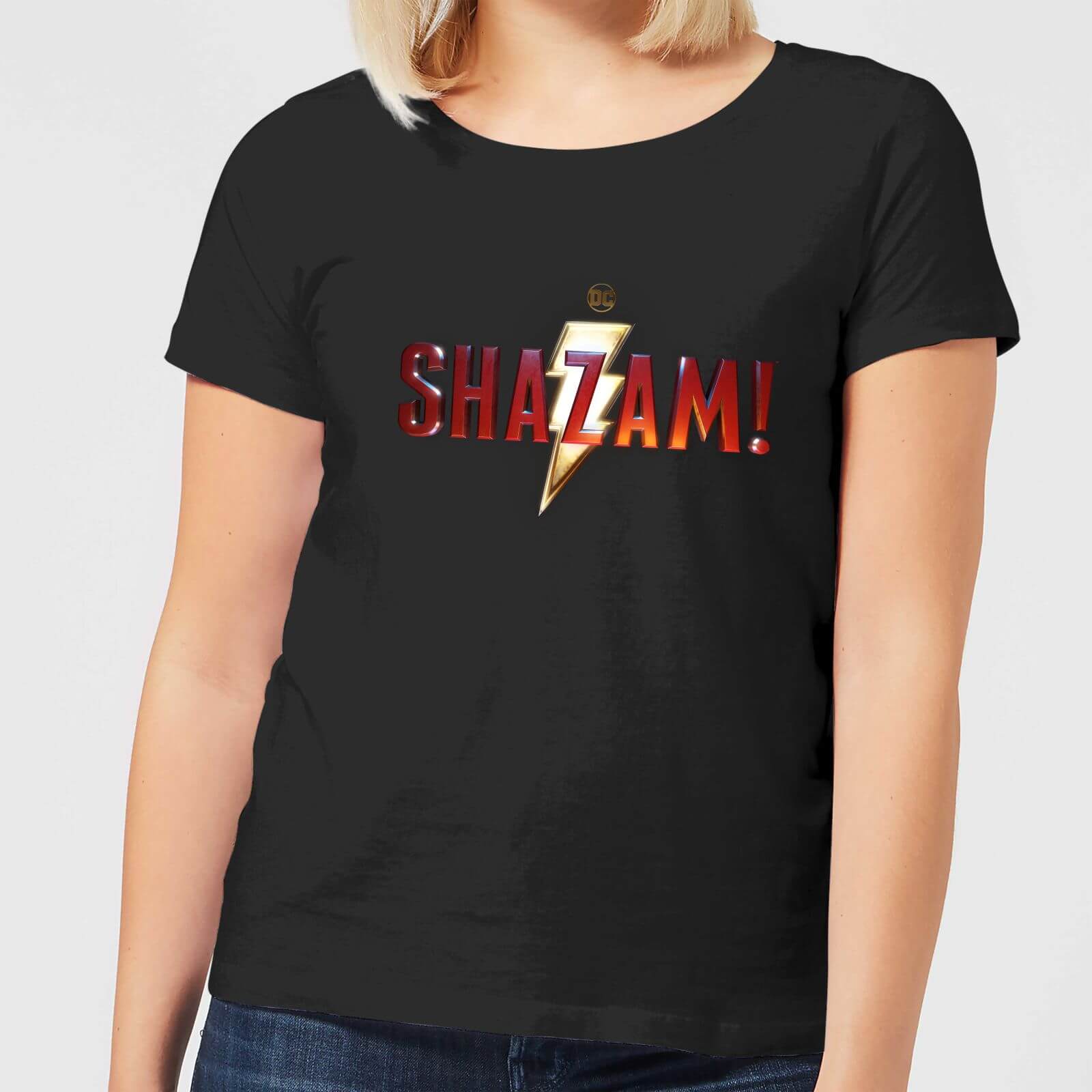 Shazam Logo Women S T Shirt Black Pop In A Box De When billy said the name shazam, he transformed into the most powerful superhero. pop in a box de