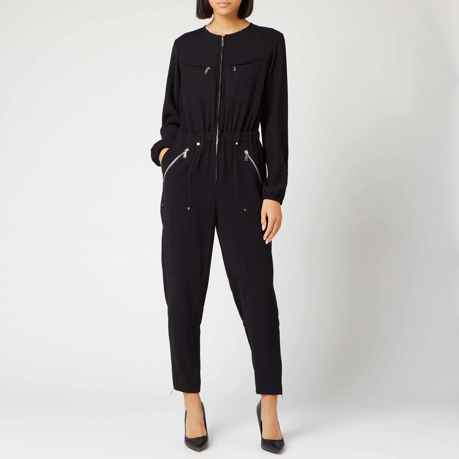 black zip jumpsuit