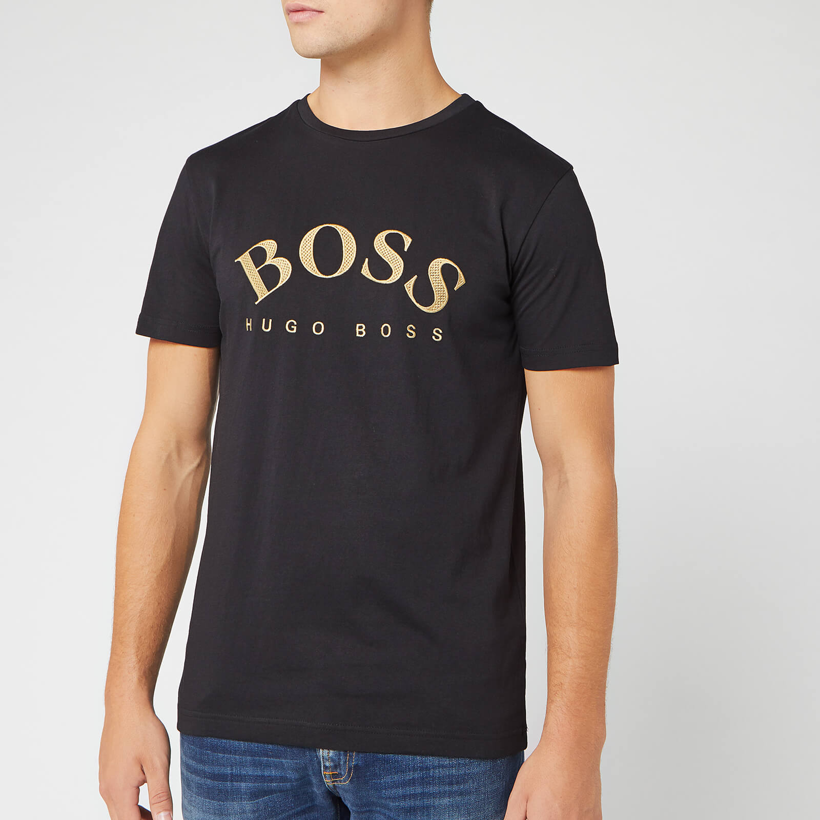 hugo boss t shirt black and gold
