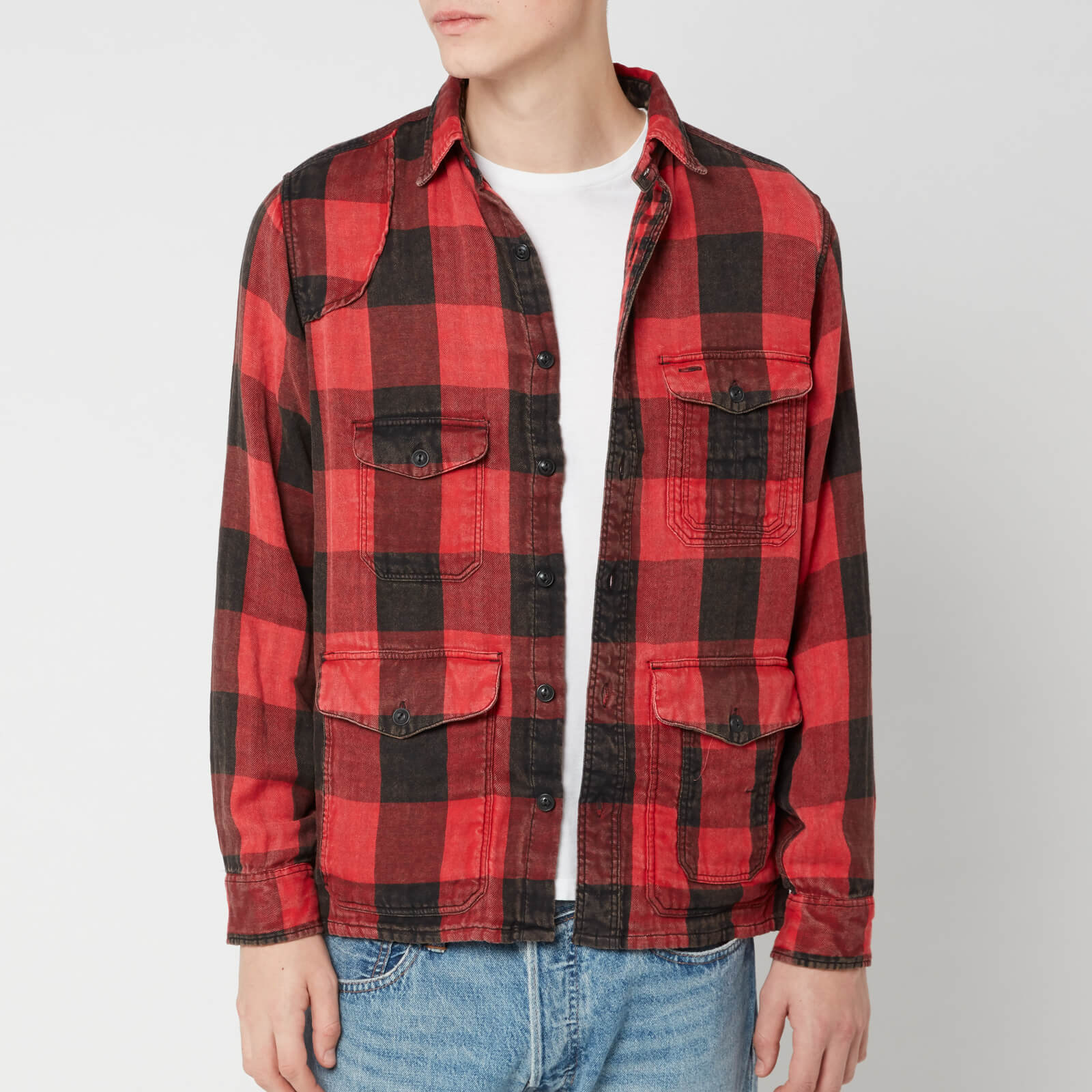 ralph lauren red and black plaid shirt