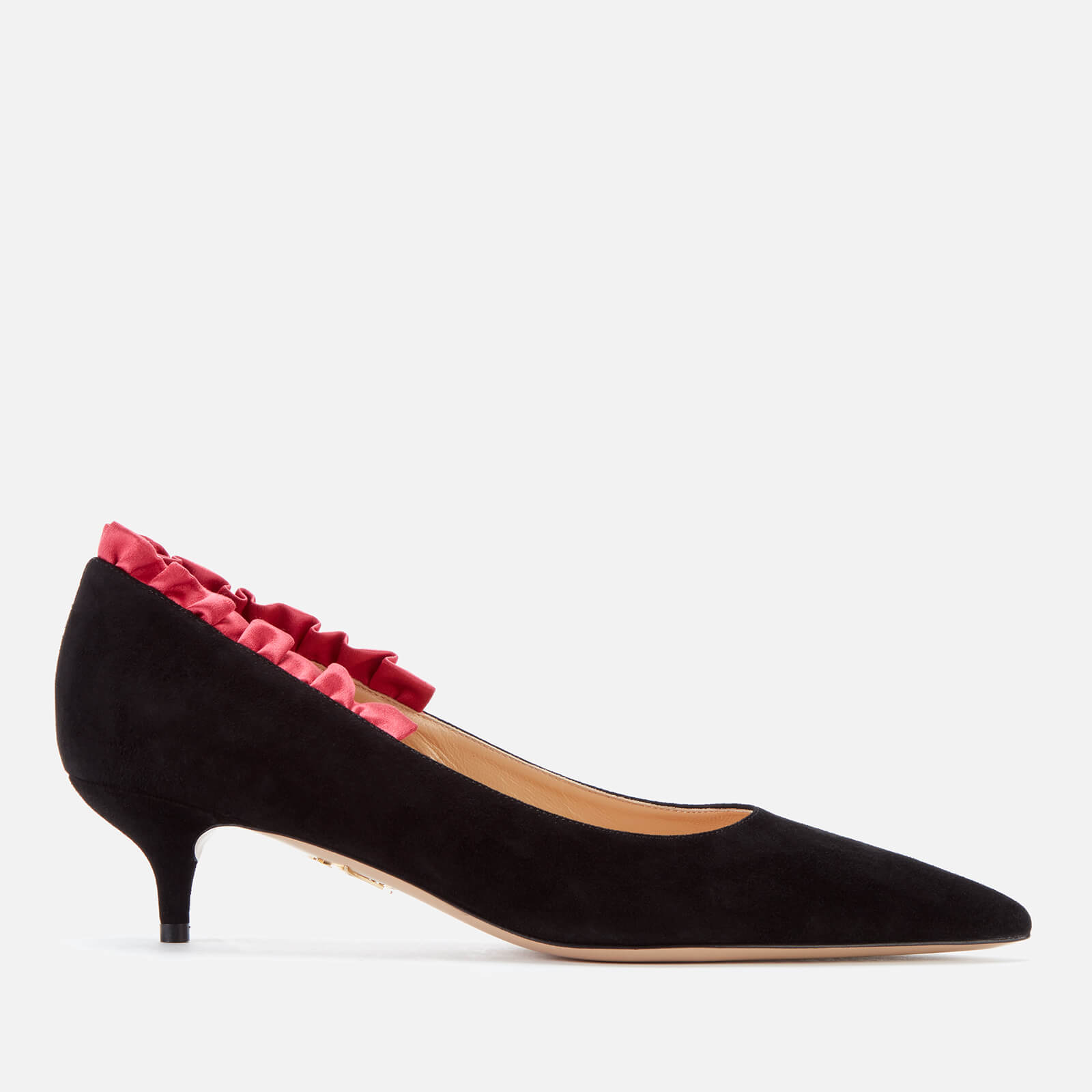 pink kitten heel court shoes