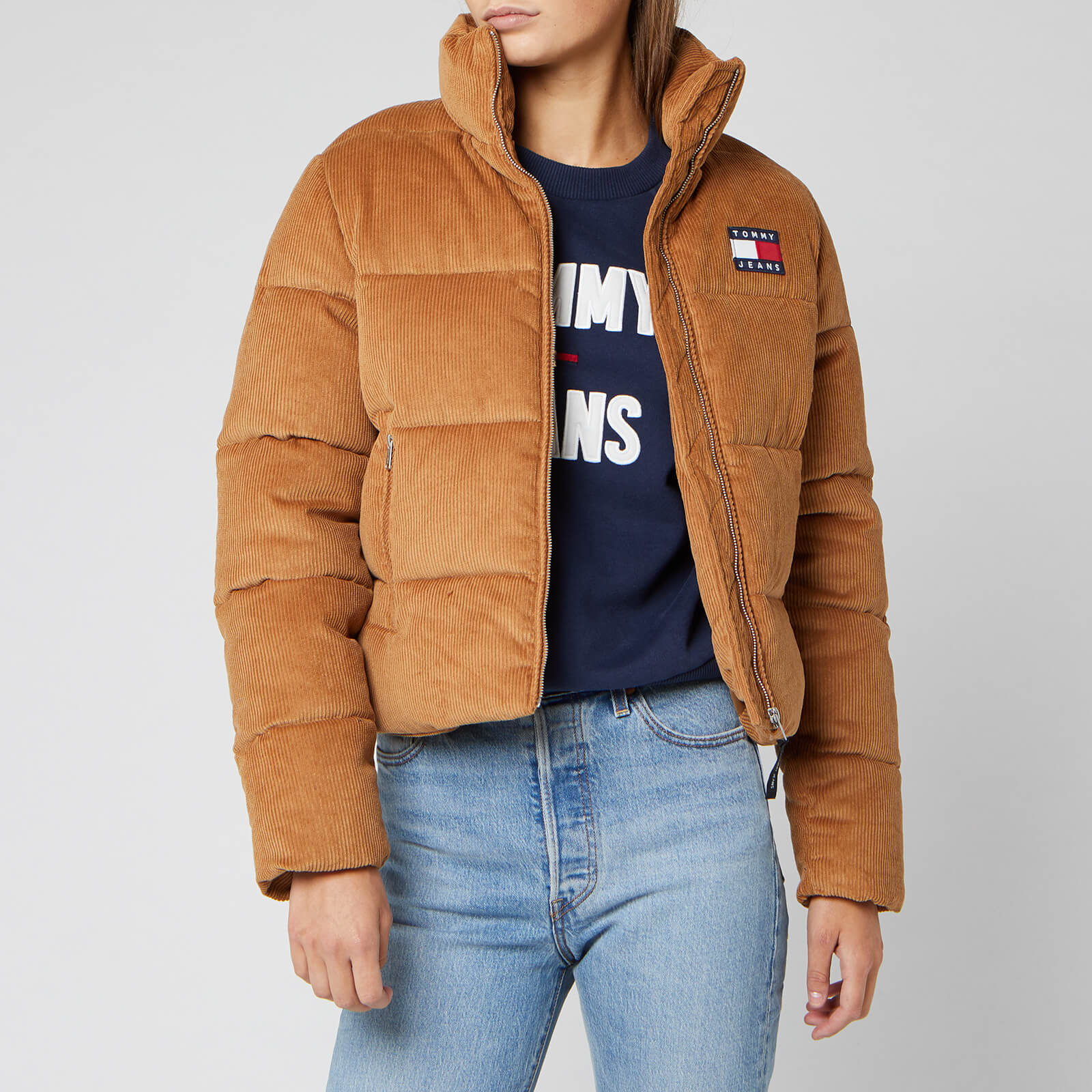 tommy jeans cord puffer jacket