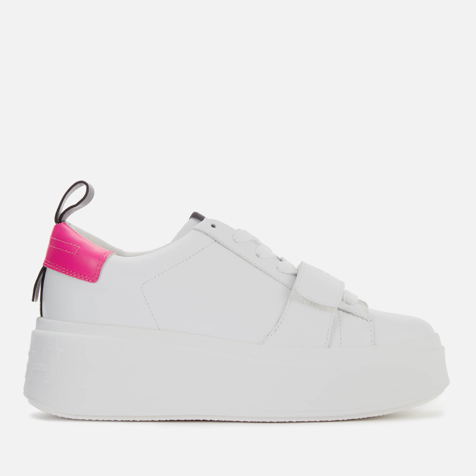 white leather flatform trainers