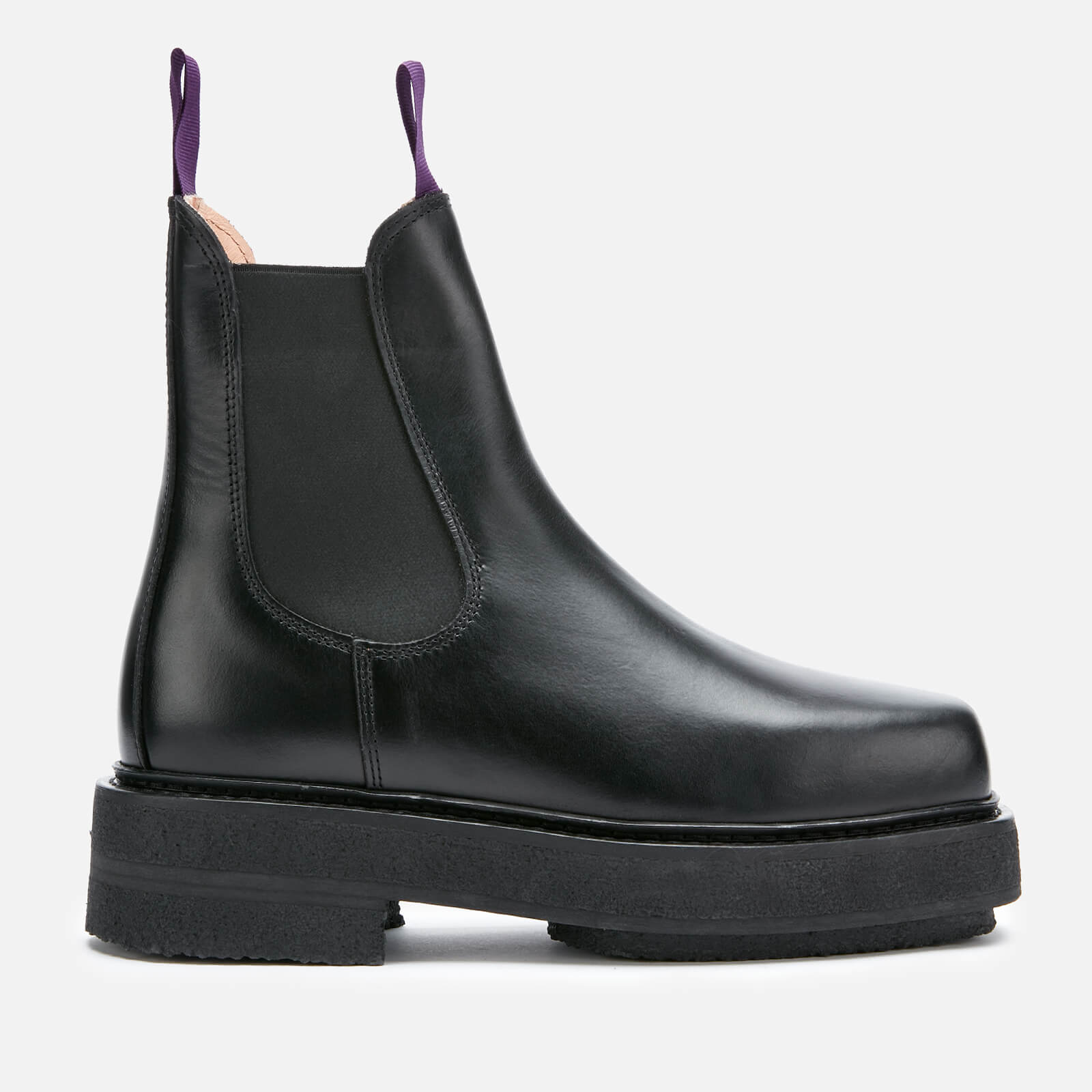 leather chunky chelsea boots