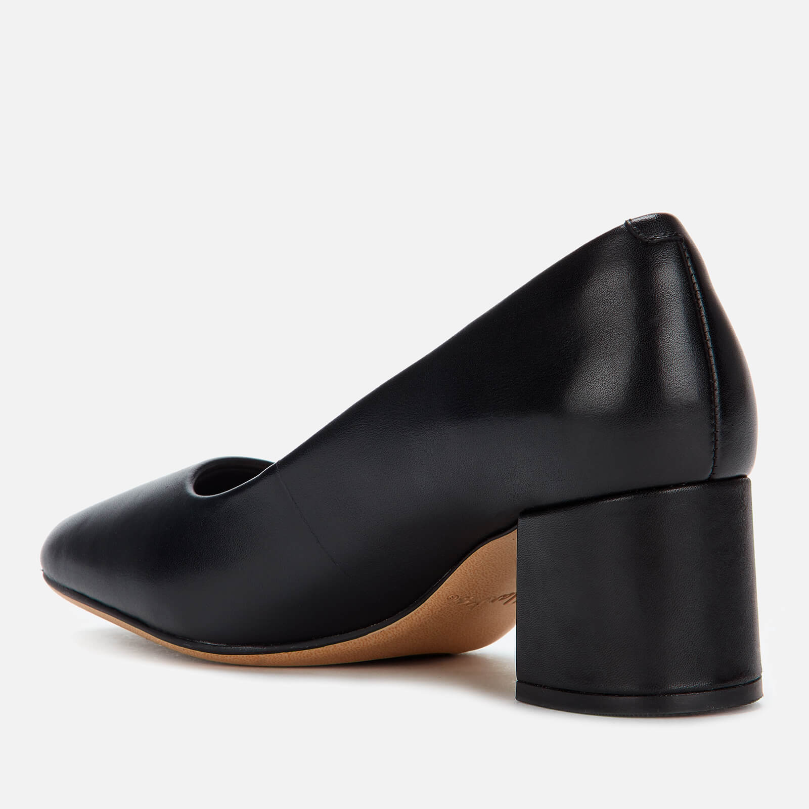 Clarks Women's Sheer Rose Leather Block Heeled Shoes - Black - UK 3