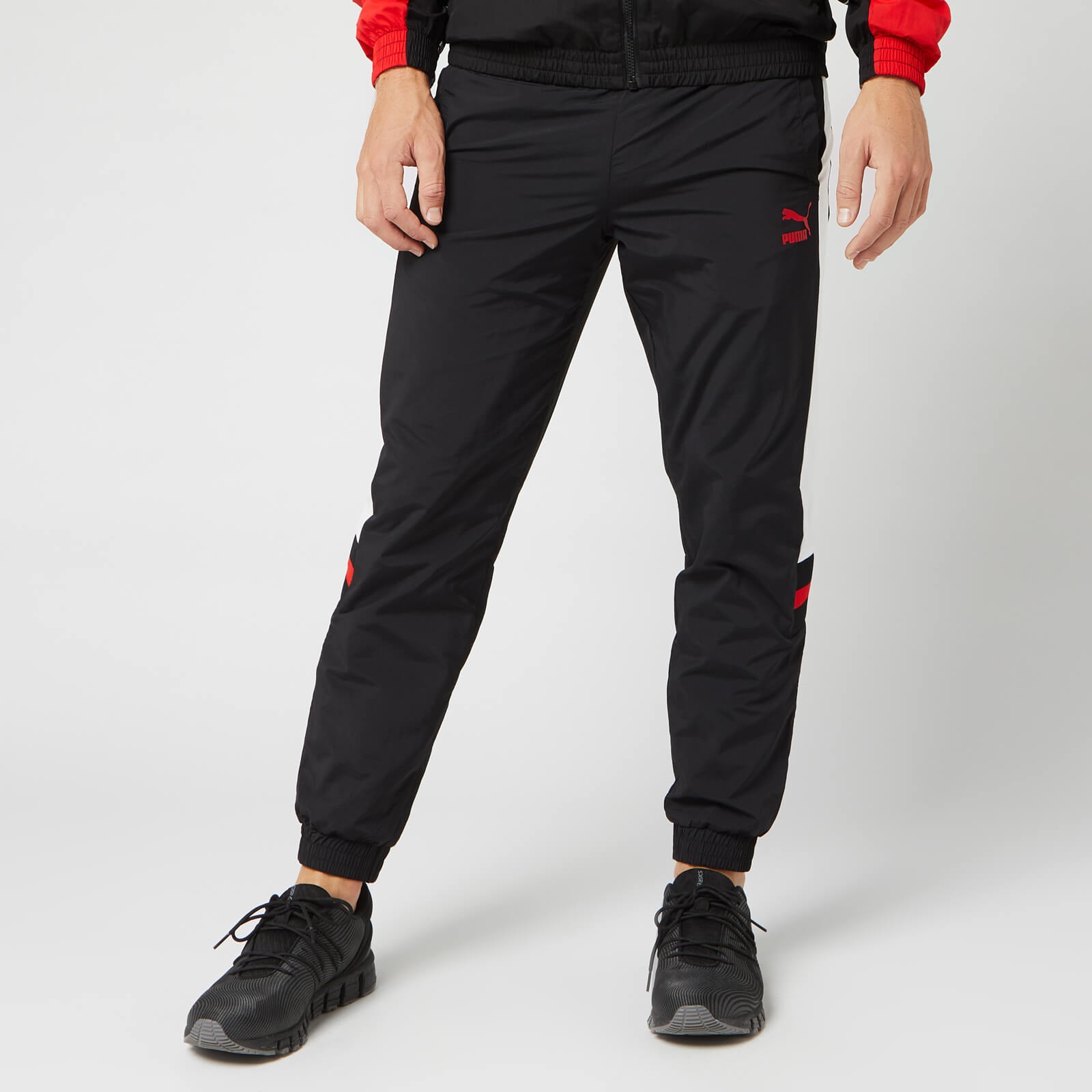 puma black and red tracksuit