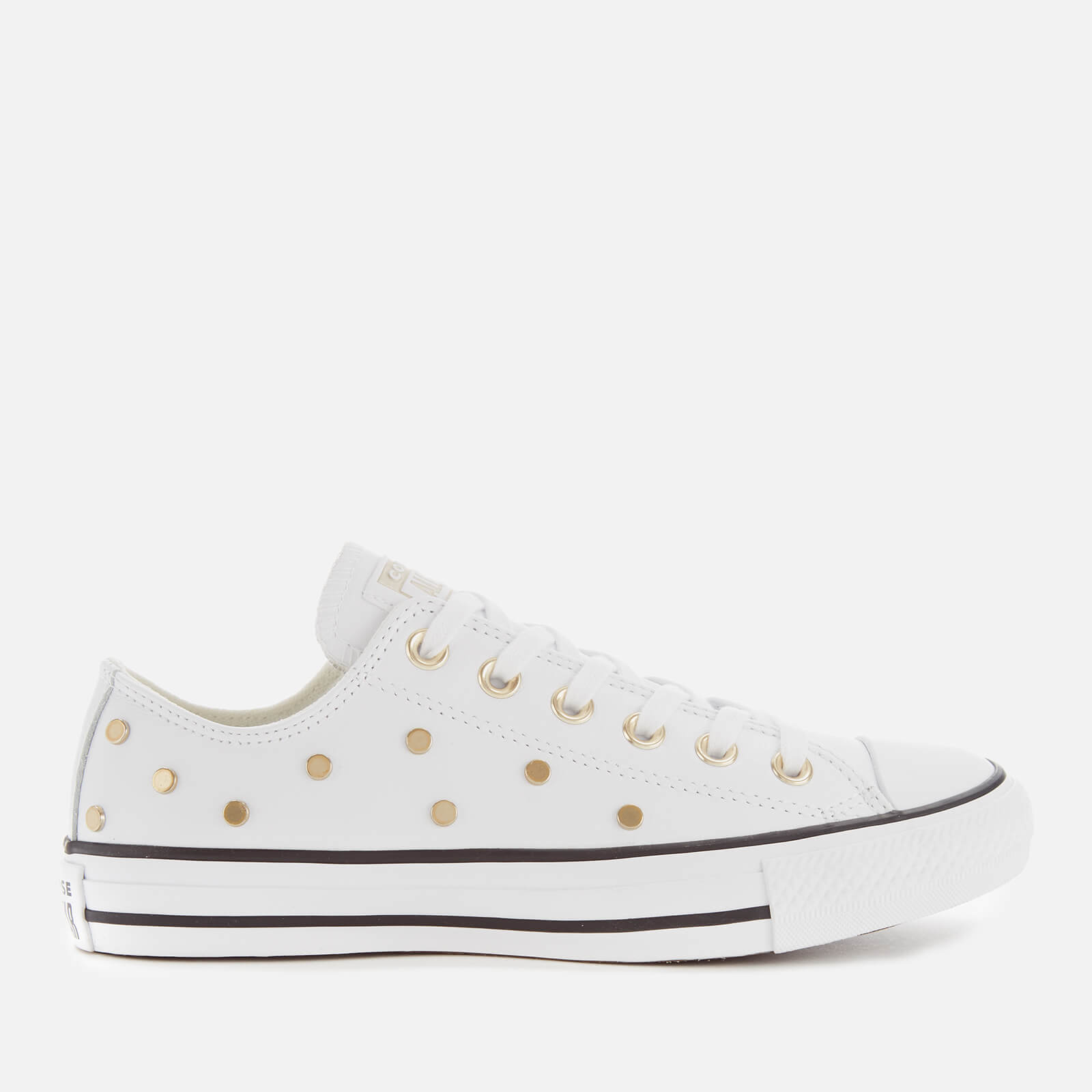 gold studded white converse