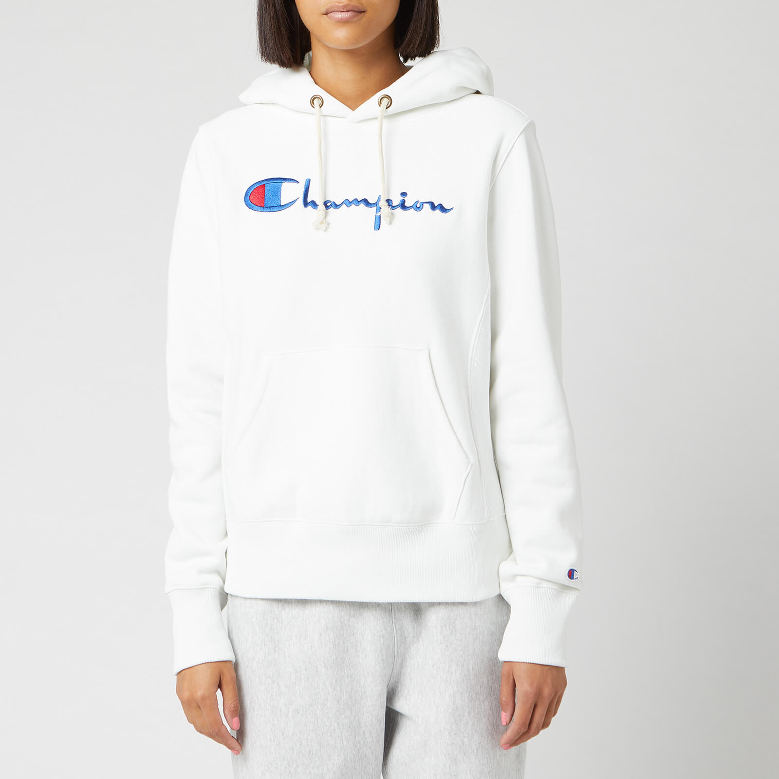 champion women's hoodie white