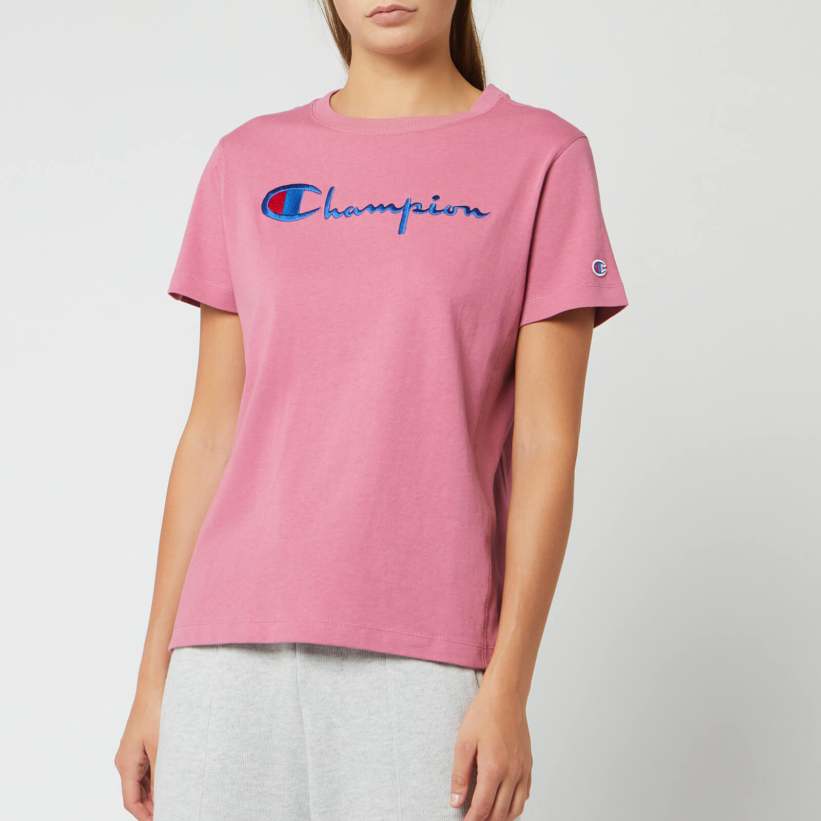 champion t shirt womens pink