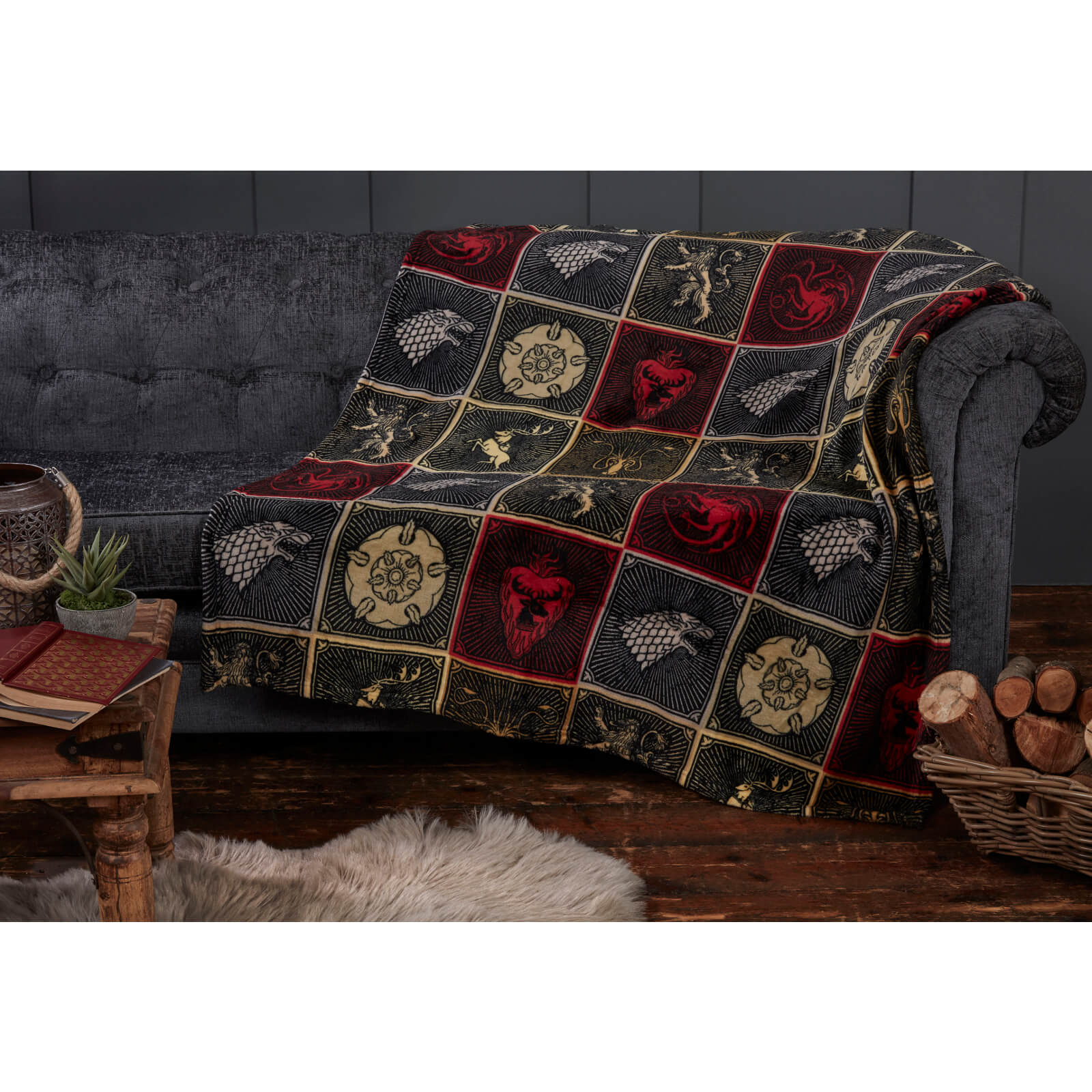 Game Of Thrones Sigils Flannel Fleece Blanket Homeware Zavvi Uk