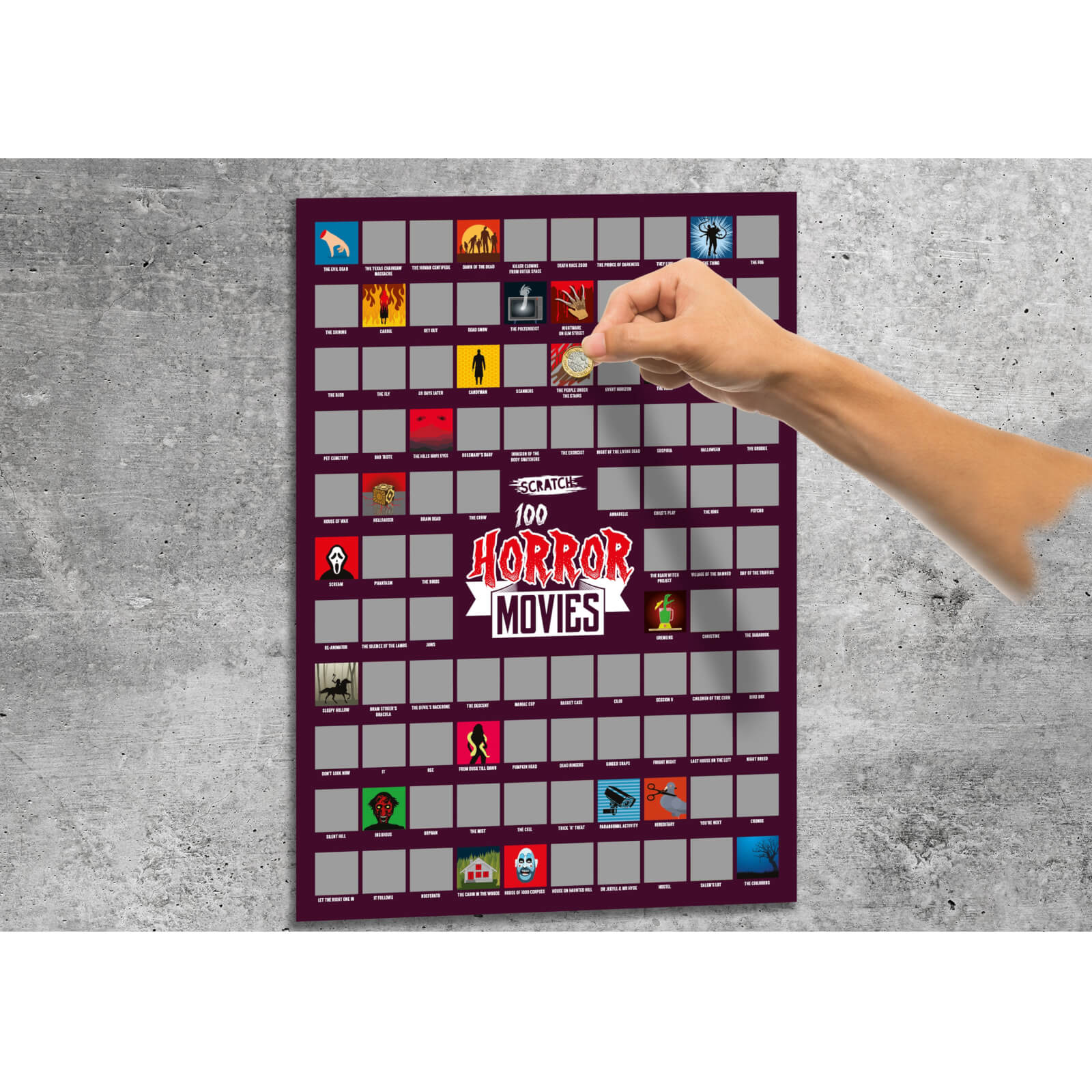 100 Horror Movies Scratch Poster Iwoot Uk