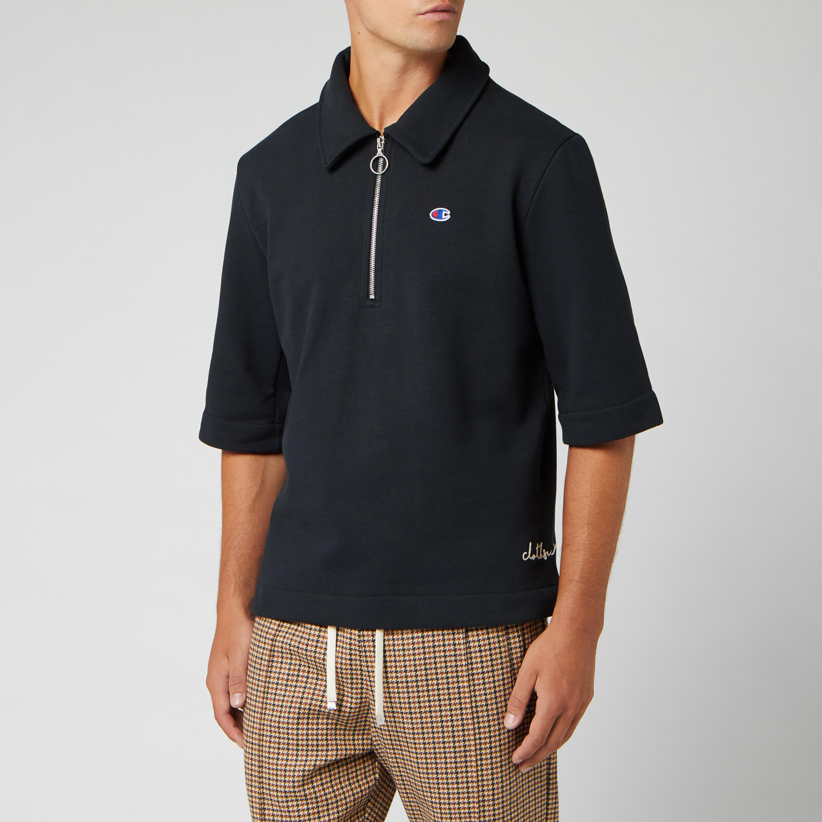 men's zip polo shirt