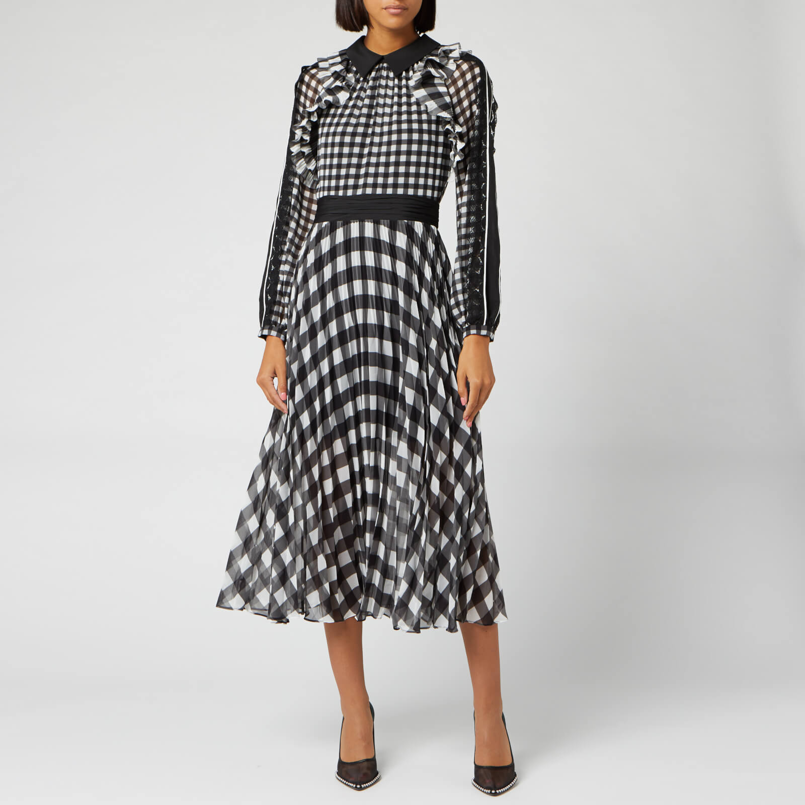 self portrait arrow print midi dress