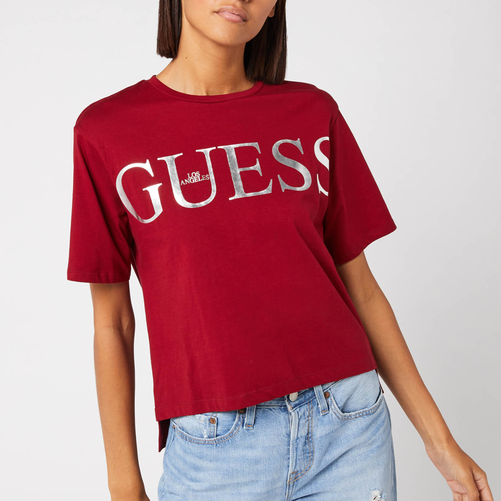 guess red shirt womens
