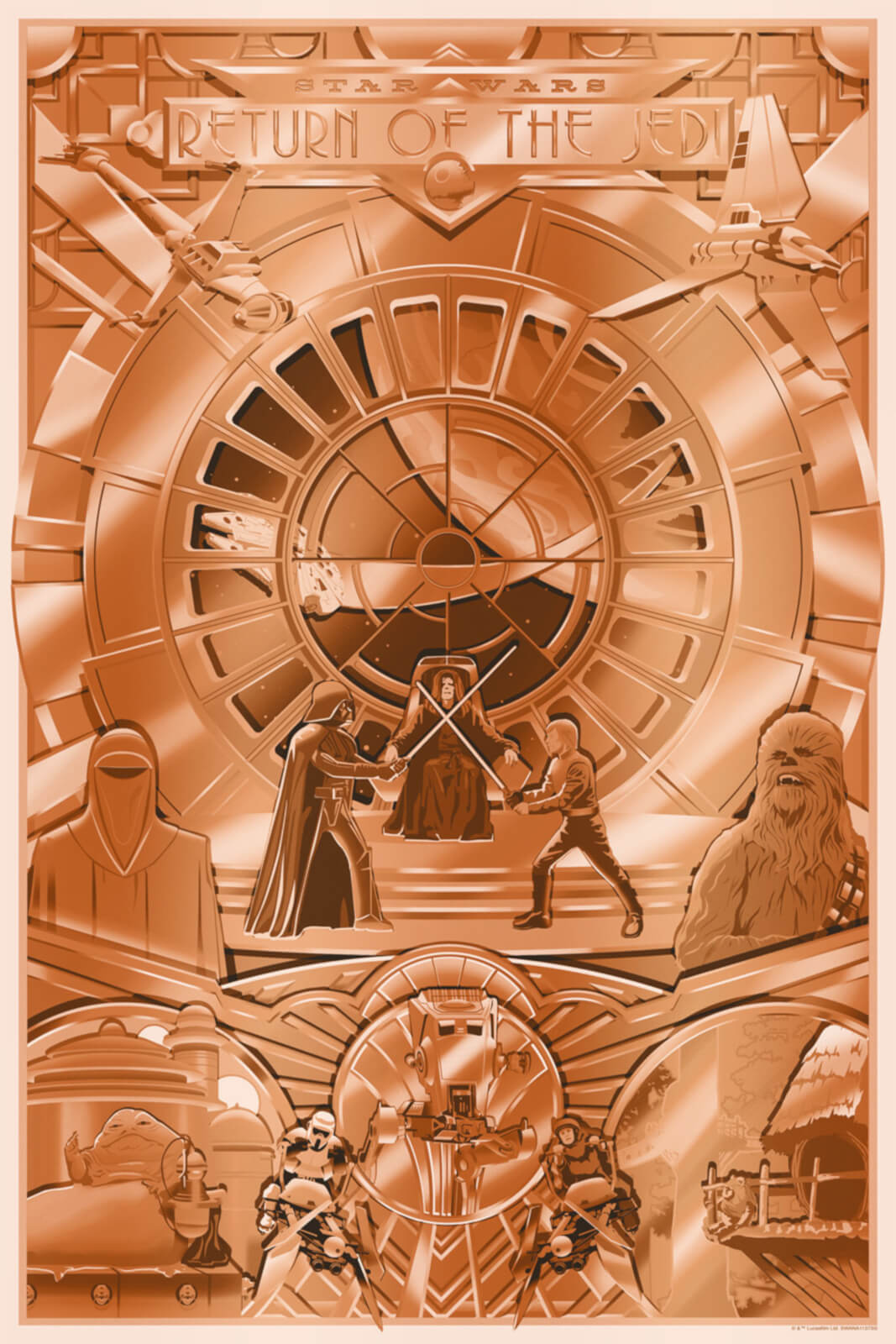 Star Wars Return Of The Jedi Shiny Return 24 X 36 Inch Limited Edition Silkscreen Print By Steve Thomas