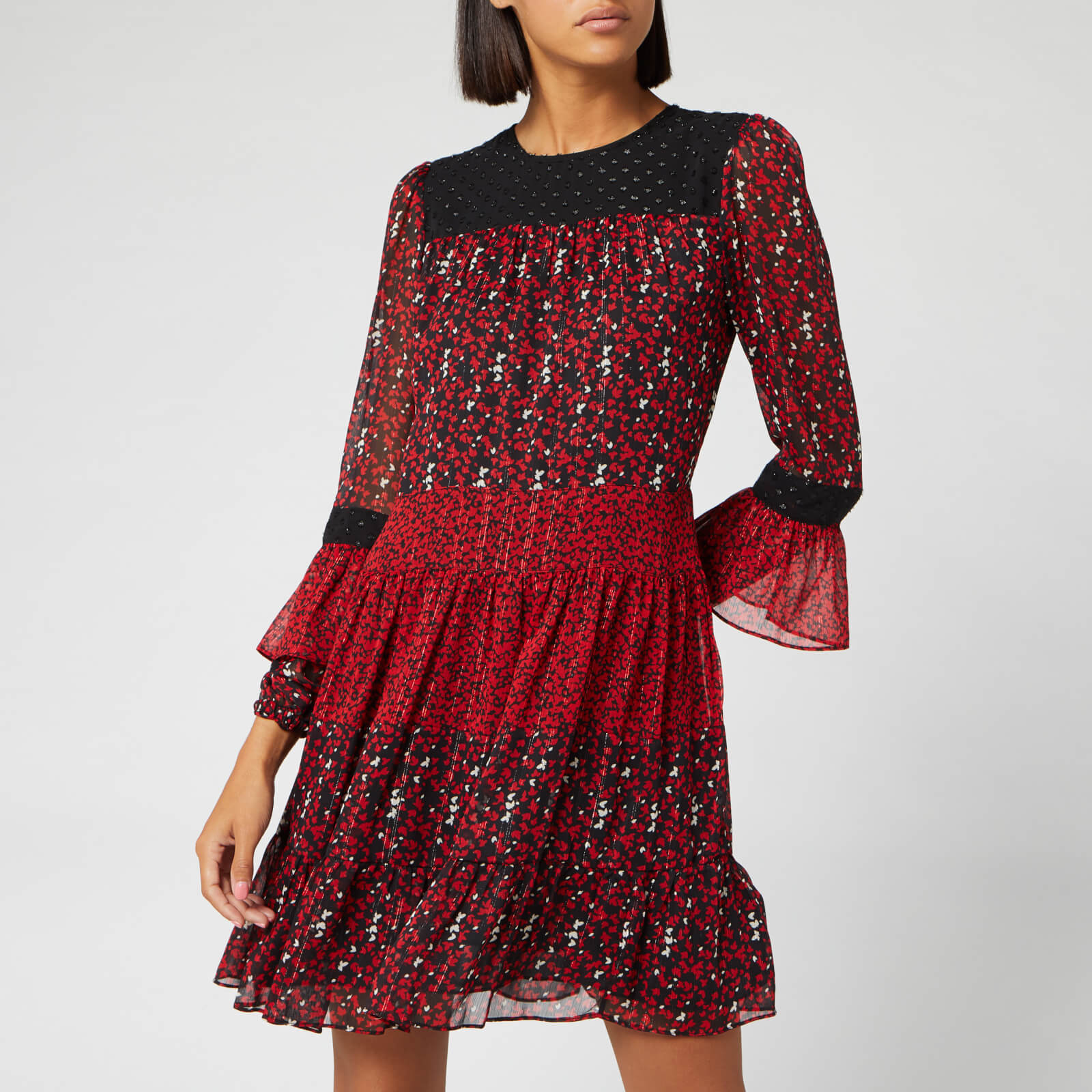 michael kors red floral dress