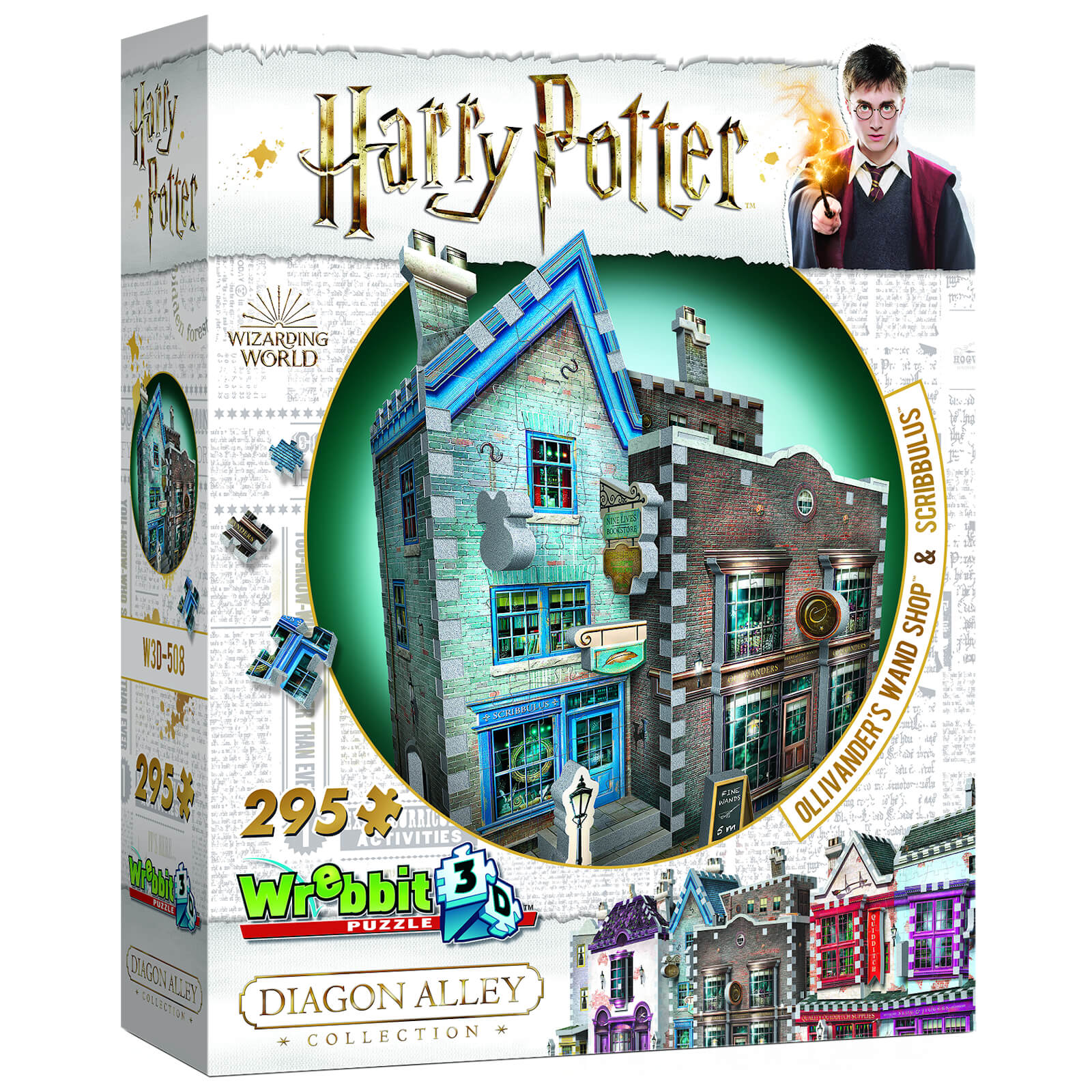 Harry Potter Diagon Alley Collection Ollivander S Wand Shop And Scribbulus 3d Puzzle 295 Pieces Iwoot Uk