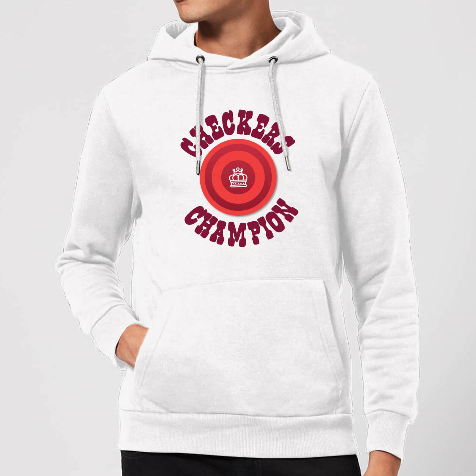 white and red champion hoodie