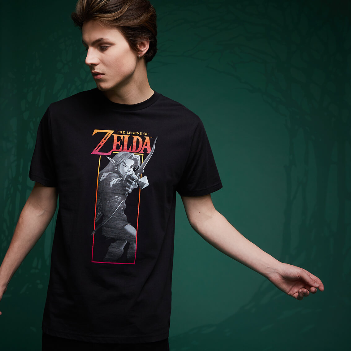 Legend Of Zelda Link Bow T Shirt Black Clothing Zavvi Us