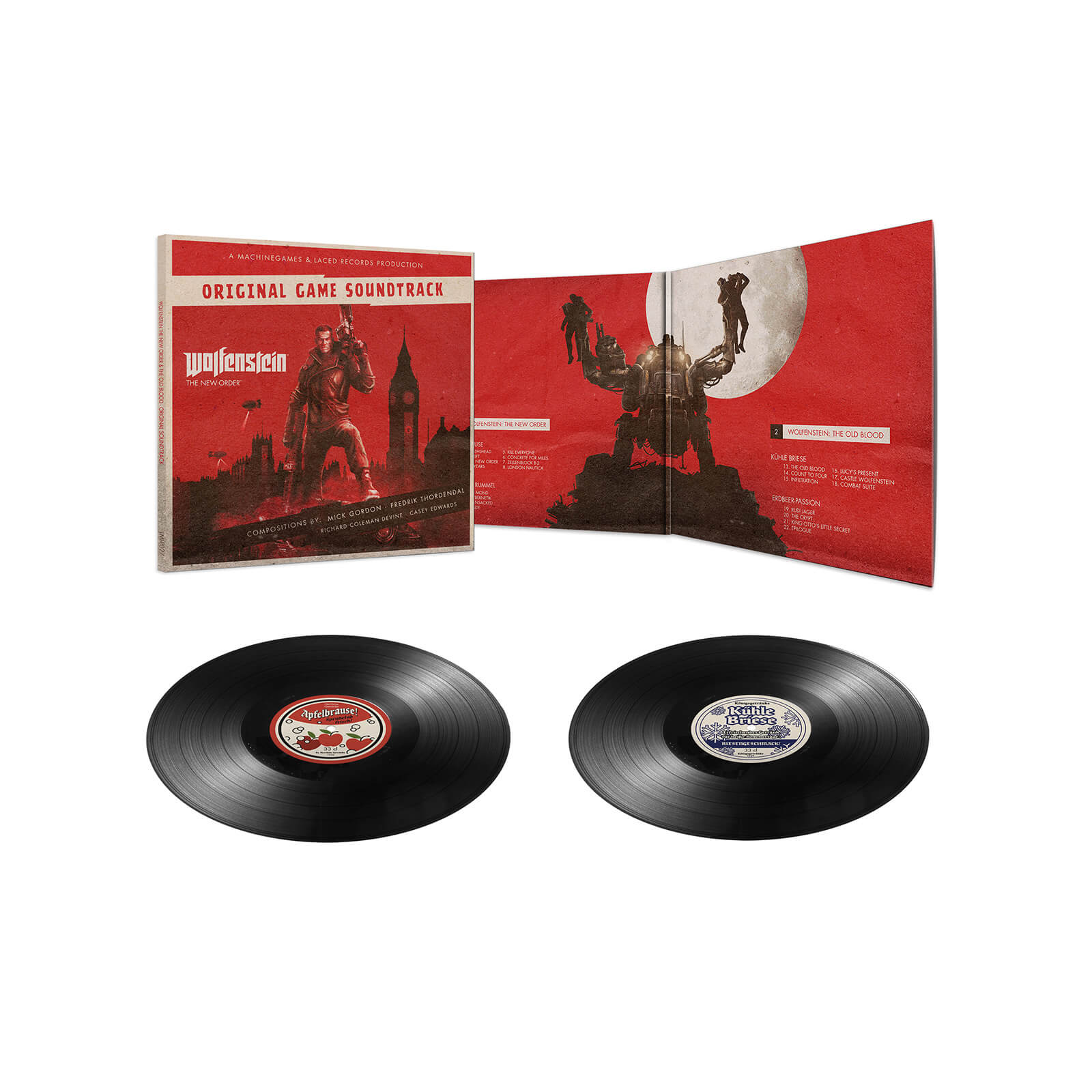 Wolfenstein The New Order The Old Blood Video Game Soundtrack 2xlp Merchandise Zavvi Uk