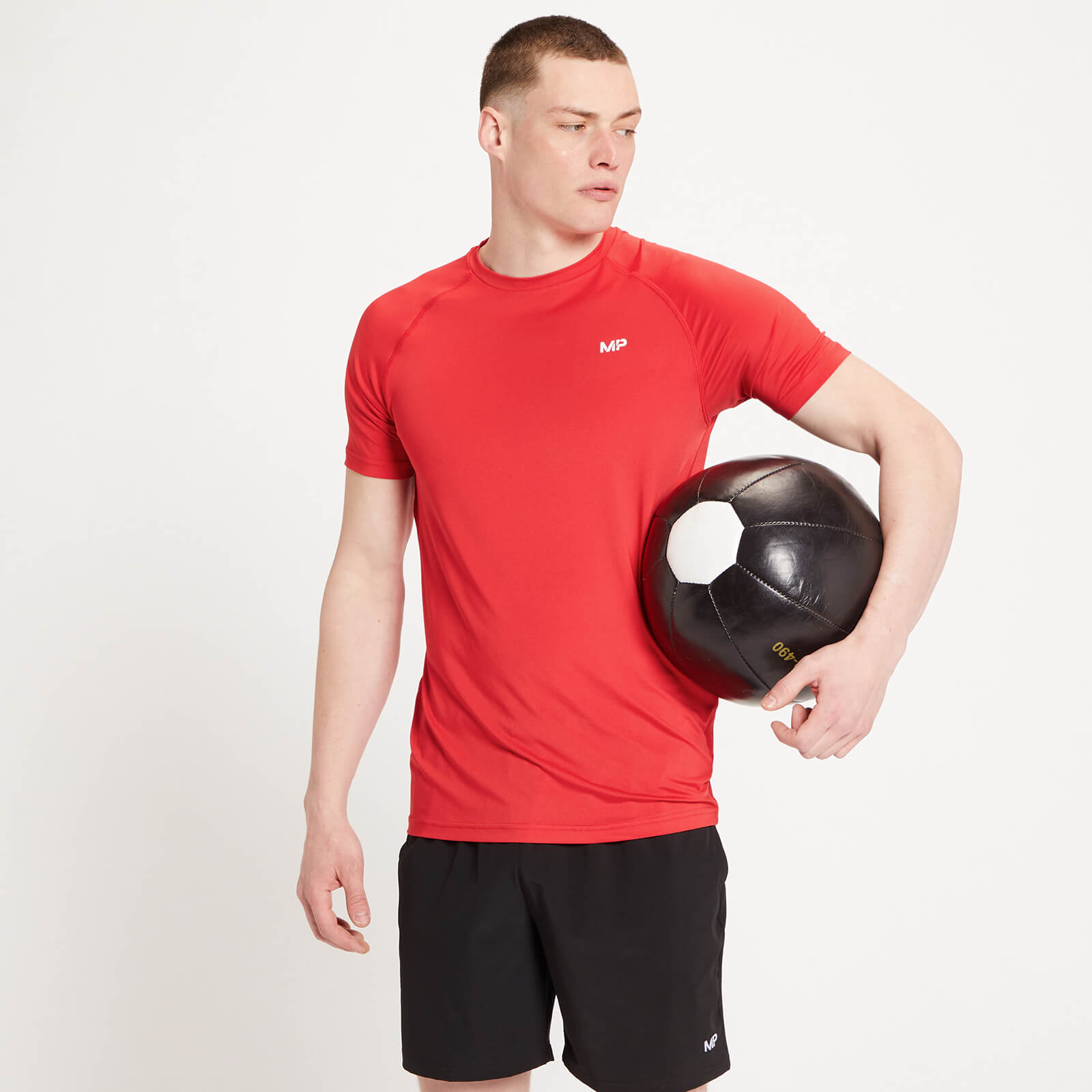 MP muška majica za trening Essential – crvena - S