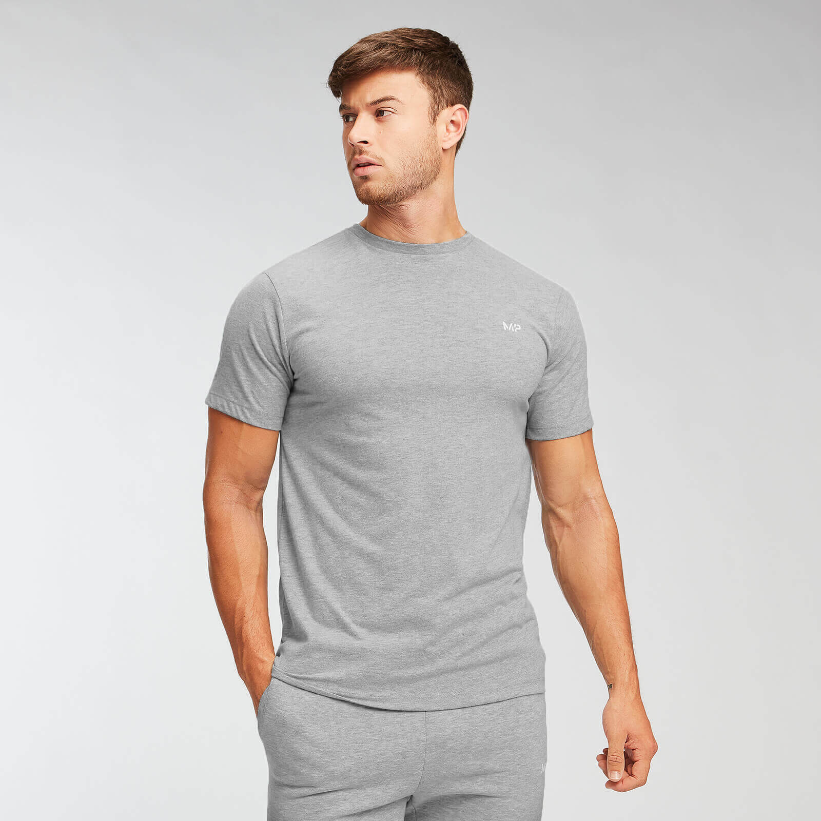MP Мъжки основни дрехи Тениска - сива - XS