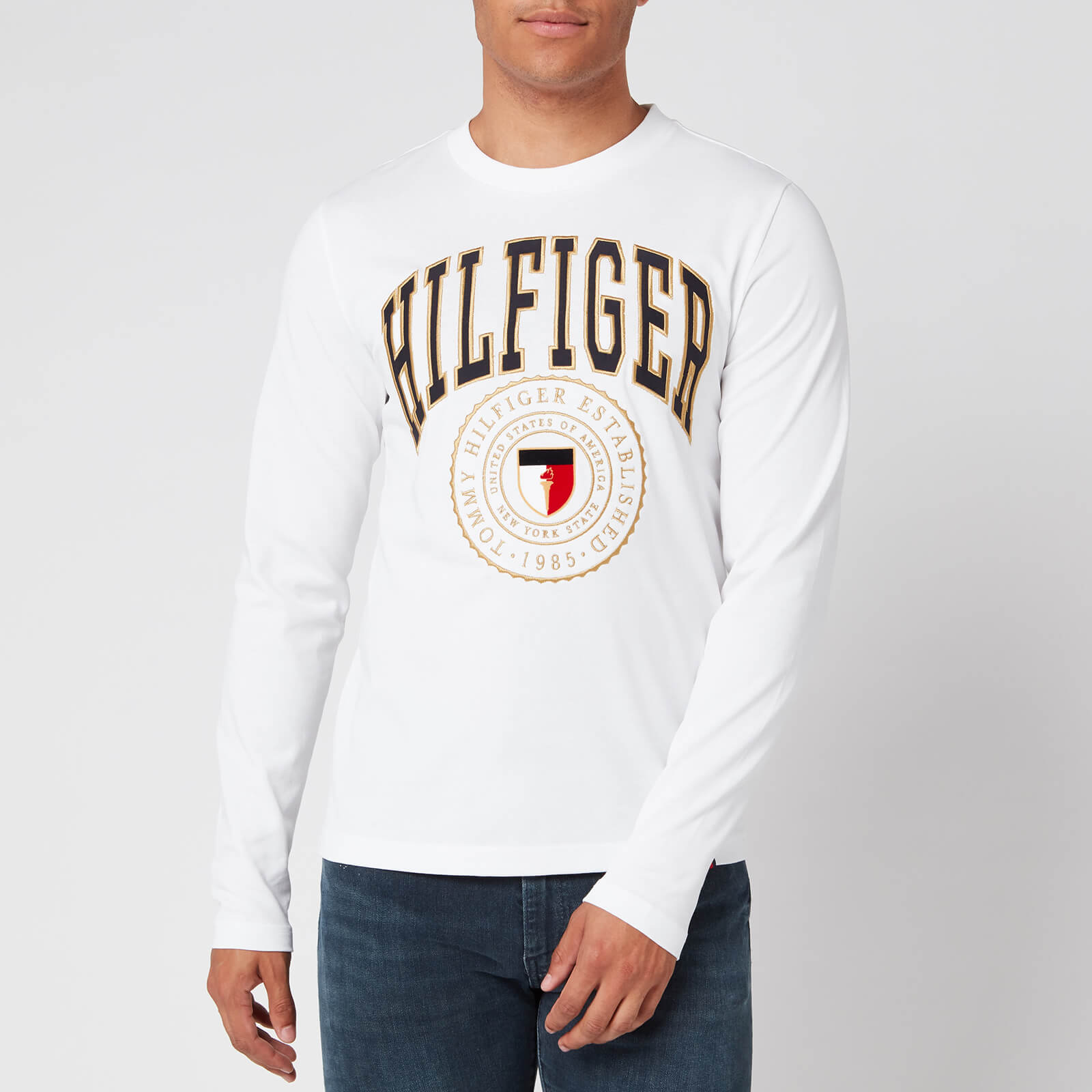 tommy hilfiger long sleeve white t shirt