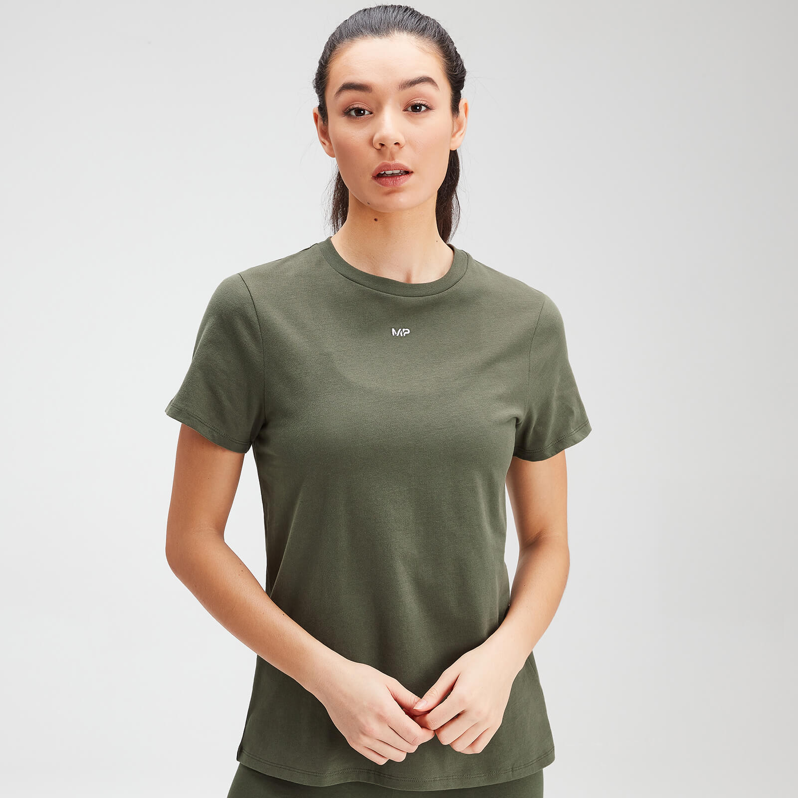 Дамска тениска Essentials на MP - маслинено зелено - XXS
