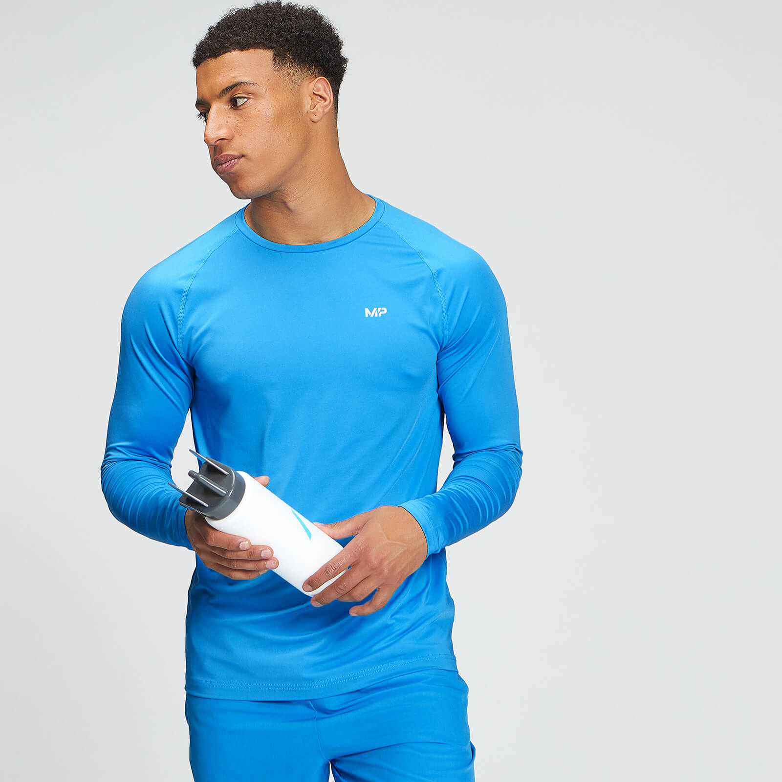 MP Men's Tempo Graphic Long Sleeve Top - Bright Blue - L